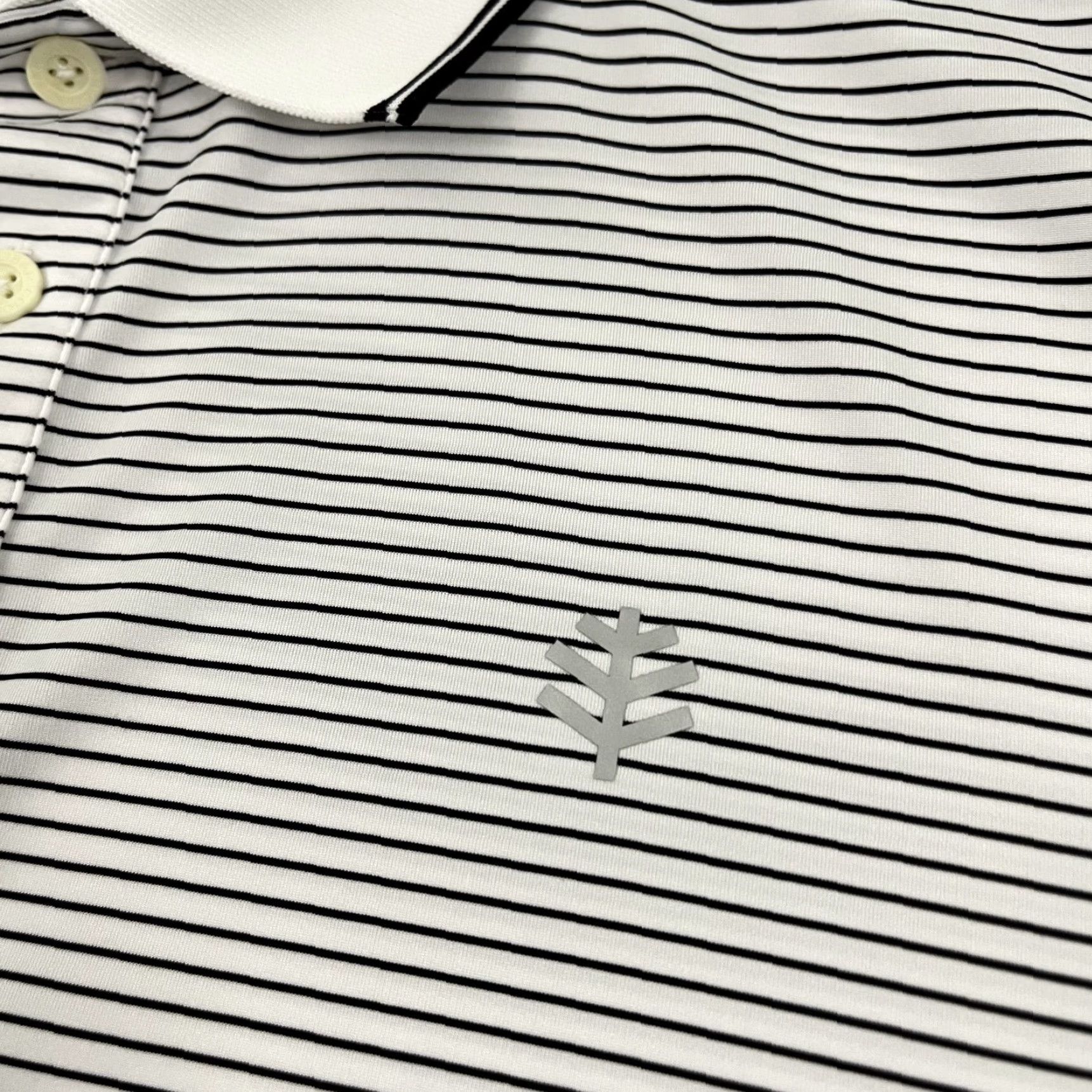 Vintage Coolibar Polo Shirt Men Large White Black Striped Sun Protect Shirt Size US L / EU 52-54 / 3 - 3 Thumbnail