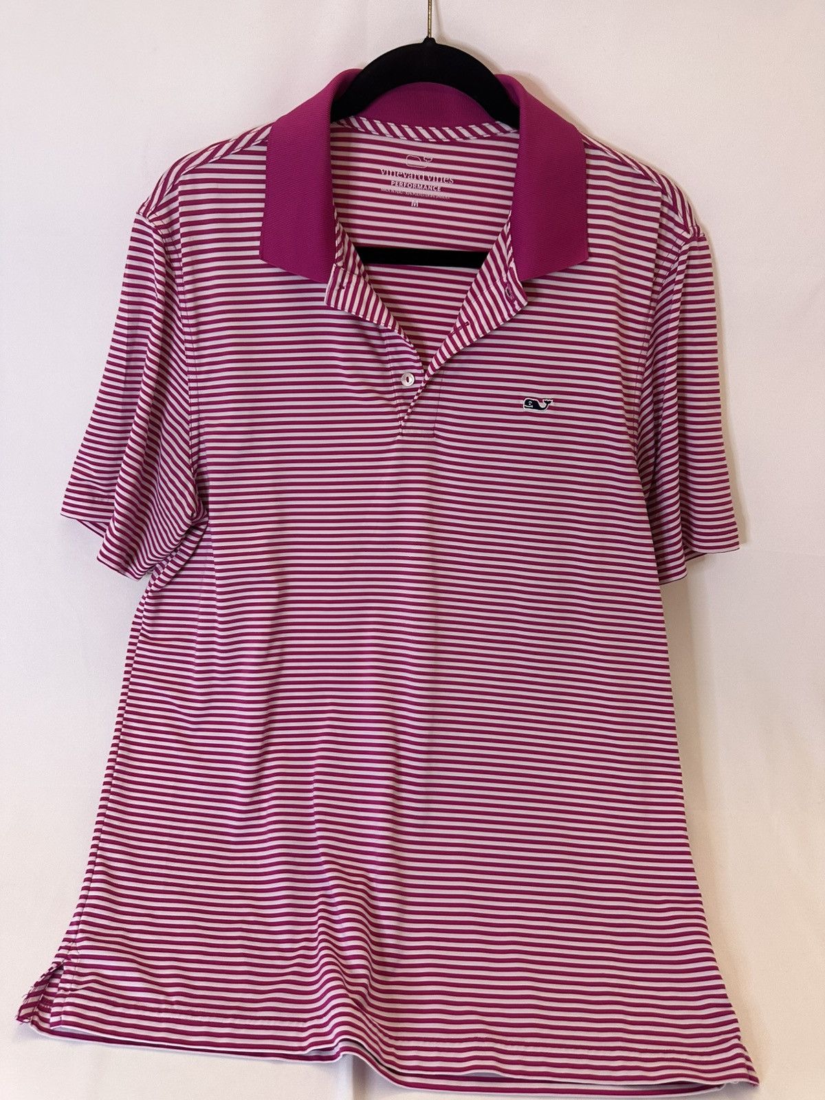 Vineyard Vines Vineyard Vines Mens Performance Polo Shirt Size M Pink Strip Size US M / EU 48-50 / 2 - 1 Thumbnail