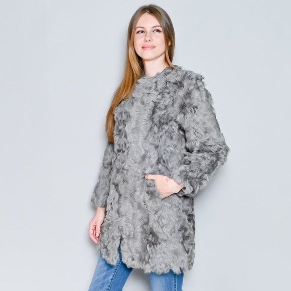 Vintage 440. VINTAGE 1970s Gray Genuine Sheepskin Fur Jacket Small Size S / US 4 / IT 40 - 5 Thumbnail