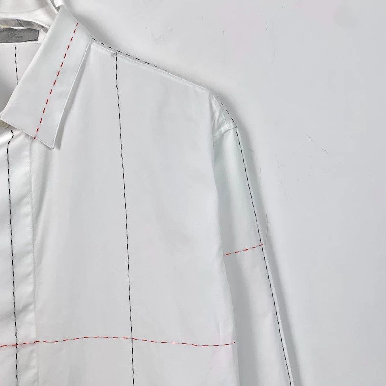 Dior Dior Size 39 White stitching cotton lapel long-sleeved shi Size US XXS / EU 40 - 3 Thumbnail