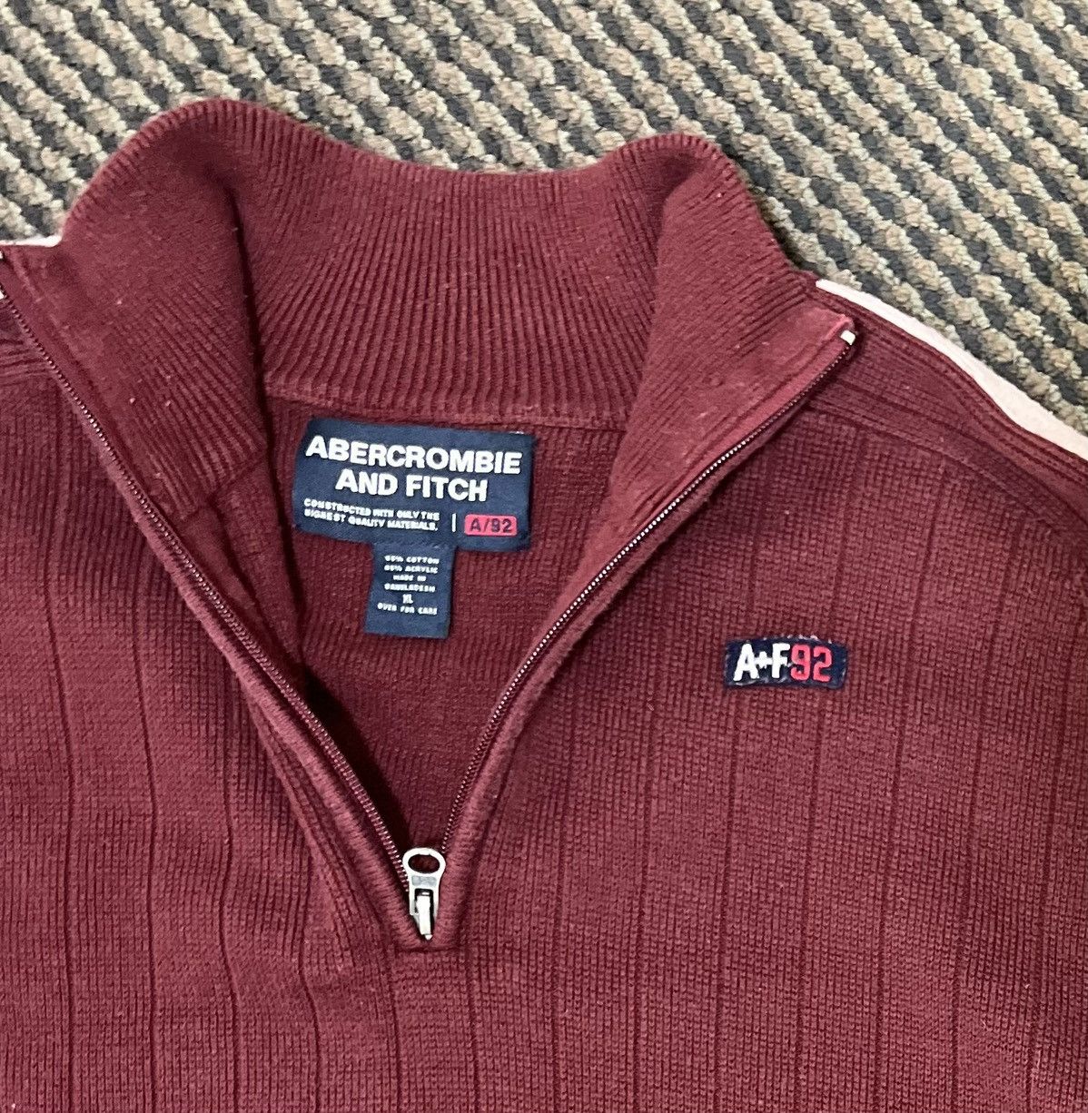 Abercrombie & Fitch Abercrombie Burgundy sweater Size US XL / EU 56 / 4 - 3 Thumbnail