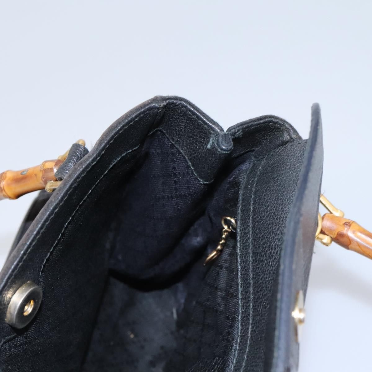 Gucci GUCCI Bamboo Hand Bag Suede Leather Black Gold 000 122 000 Size ONE SIZE - 17 Thumbnail