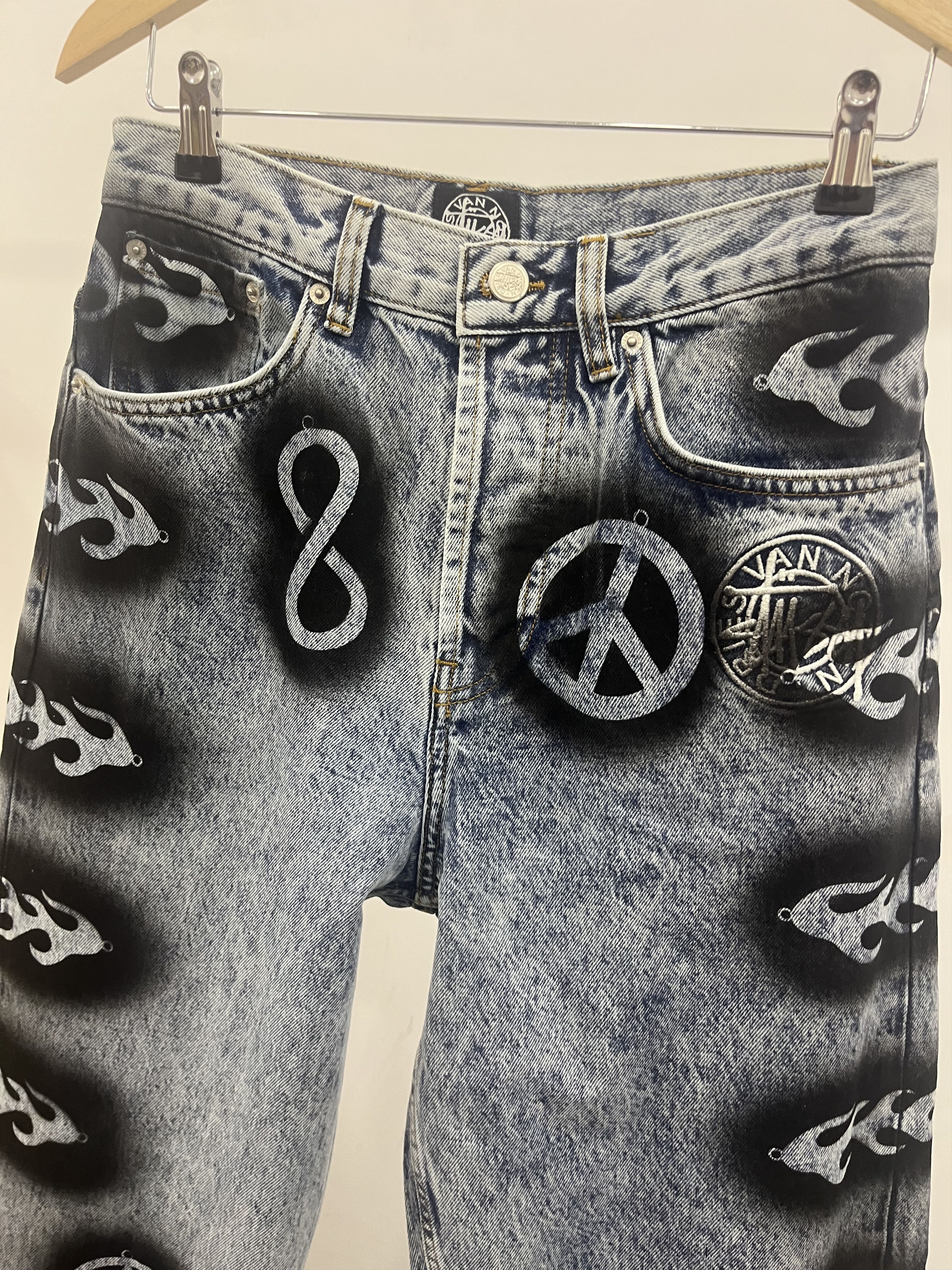 Dries Van Noten × Stussy Stussy x Dries Van noten stencil jeans Size US 28 / EU 44 - 5 Thumbnail