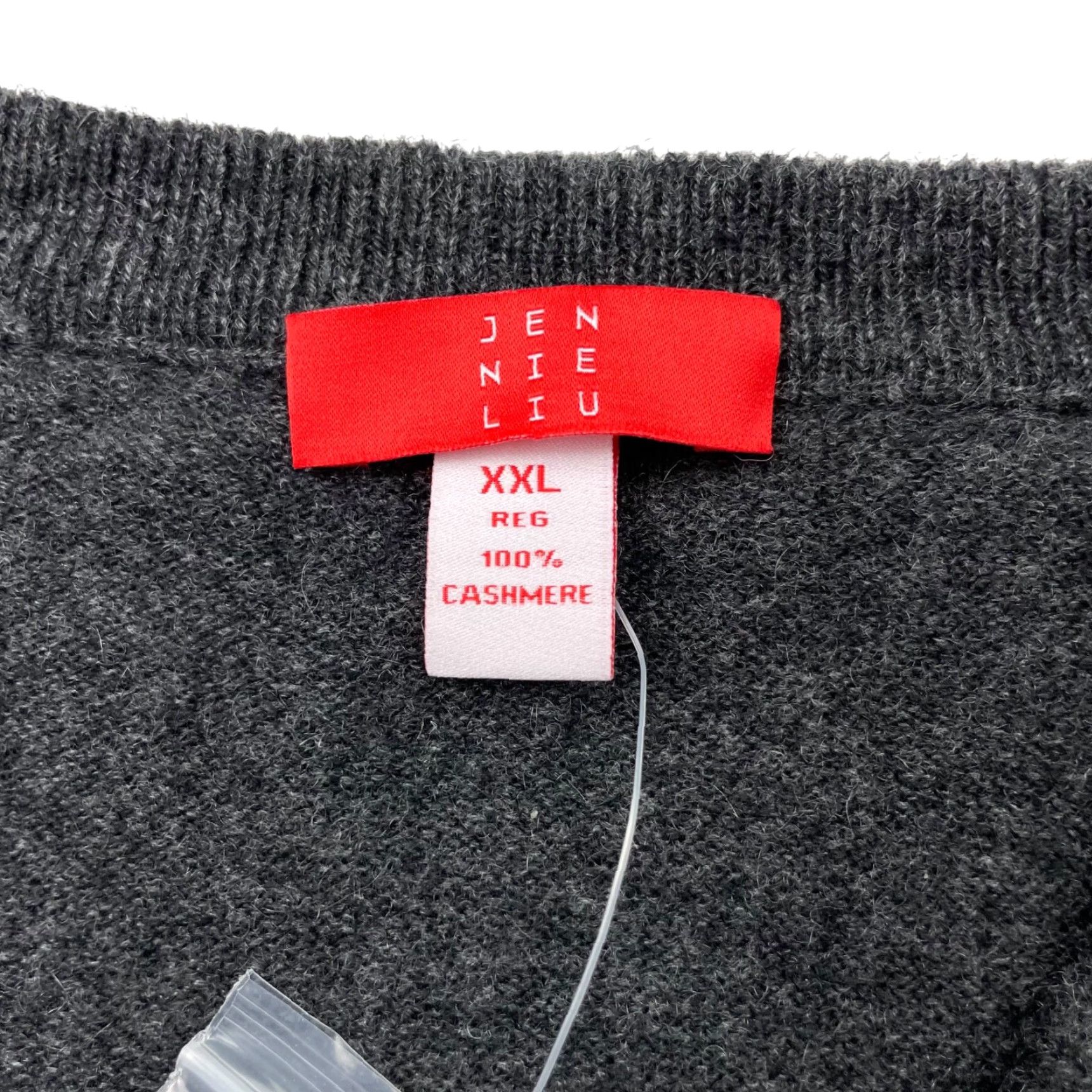 Vintage Jennie Liu Men’s 2XL Cashmere V-Neck Pullover Sweater Gray Pullover Size US XXL / EU 58 / 5 - 4 Thumbnail
