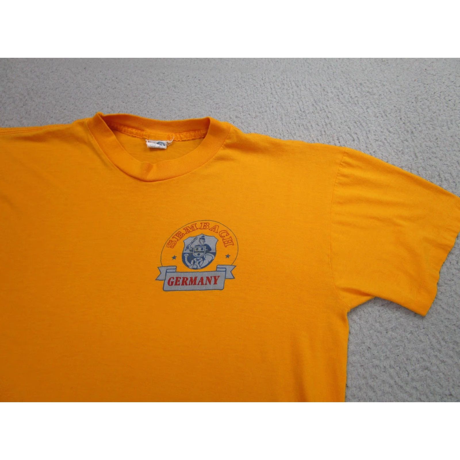 Vintage VINTAGE Artex Sembach Germany Shirt Mens M Yellow 80s Crew Neck Short Sleeve Graphic Print Single Stitch Made USA Mens Size US M / EU 48-50 / 2 - 2 Thumbnail