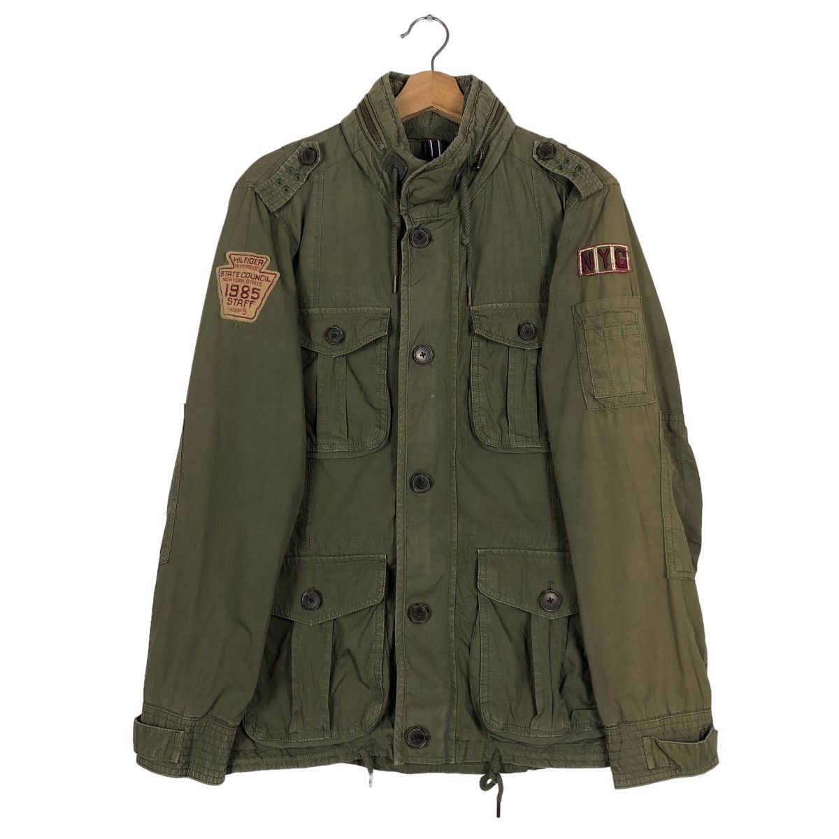 Japanese Brand 🔥90’s Design Biker Military Jacket Tommy Hilfiger Size US M / EU 48-50 / 2 - 3 Thumbnail