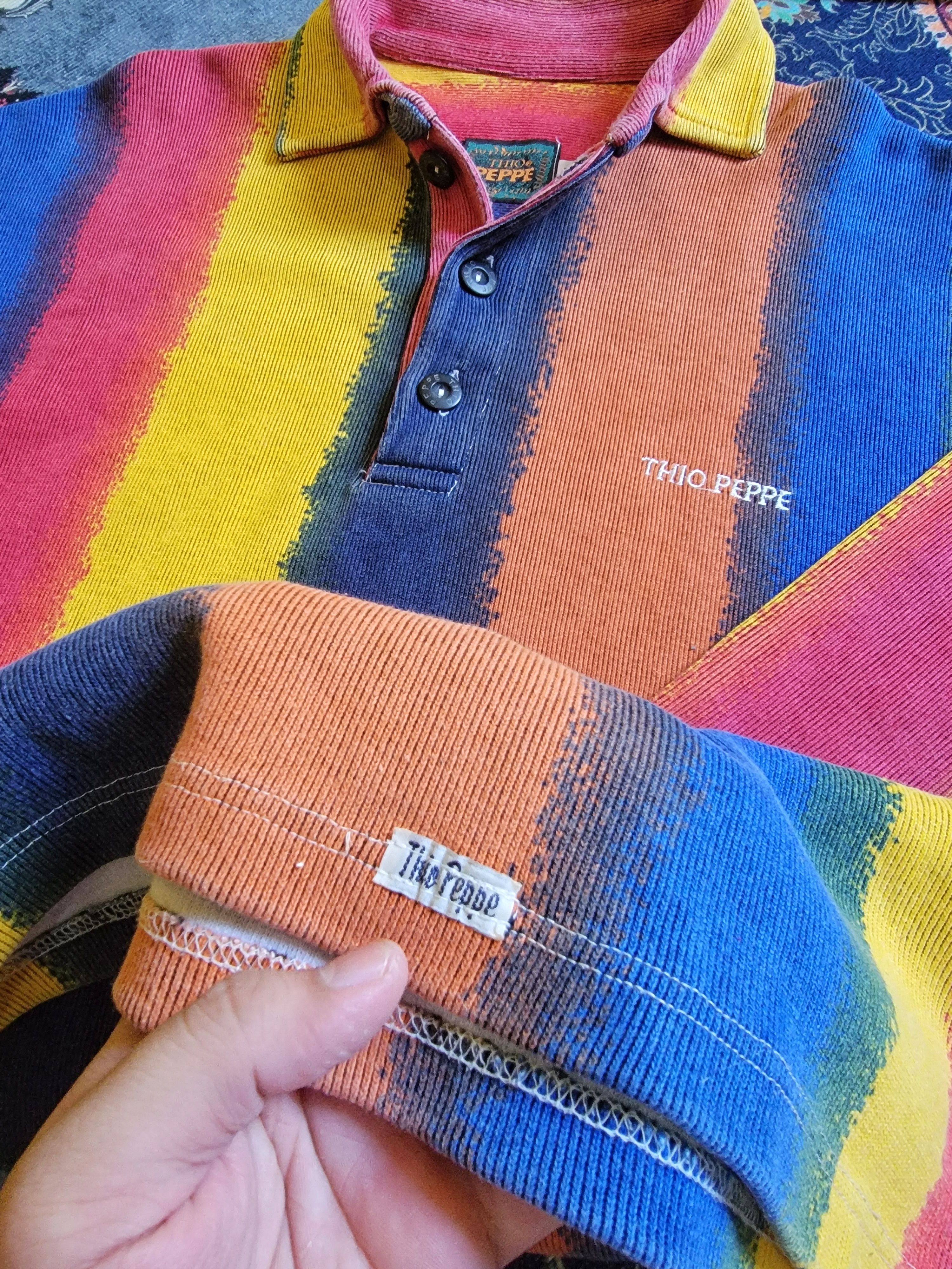 Vintage Vintage Crazy Rare 90's Thio Peppe multicolour vertical Size US XL / EU 56 / 4 - 4 Thumbnail