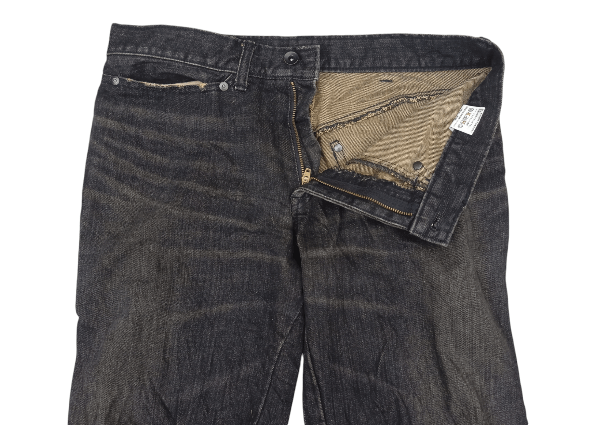 Japanese Brand Japanese Black Denim Lace Up Zipper Flared Jeans Size US 31 - 14 Thumbnail