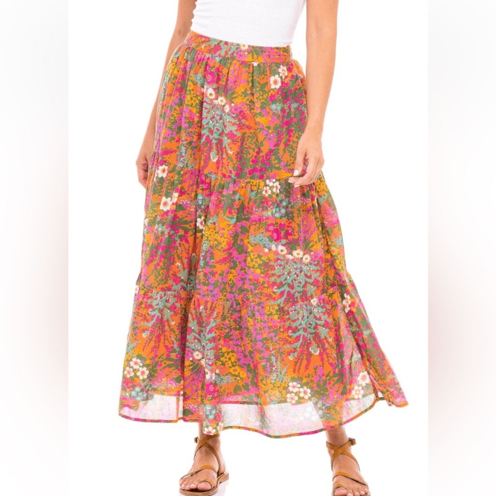 Banjanan Banjanan Patience Maxi Skirt Side Zipper Floral Print Sz M Size 28" / US 6 / IT 42 - 1 Thumbnail