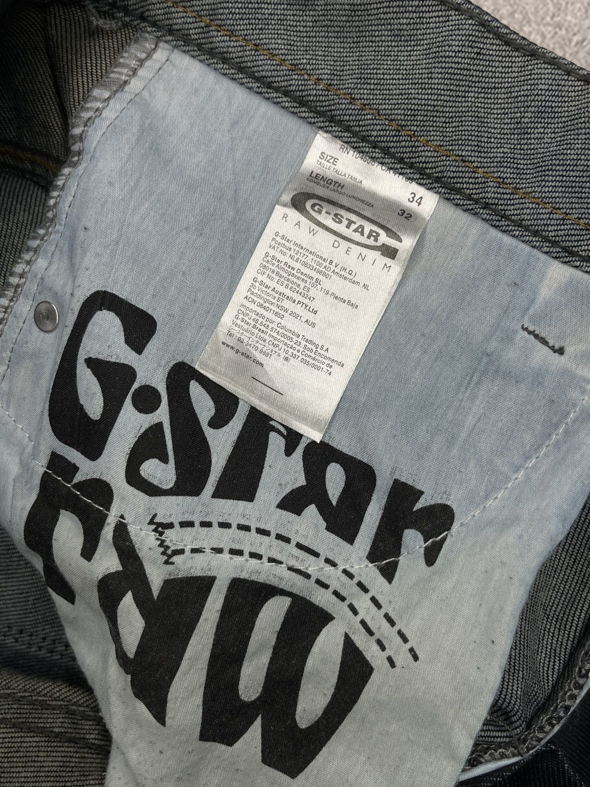 G-Star Mens G Star Raw Bladeloose Kraft Embro Jeans Navy Big Logo Size US 34 / EU 50 - 11 Thumbnail