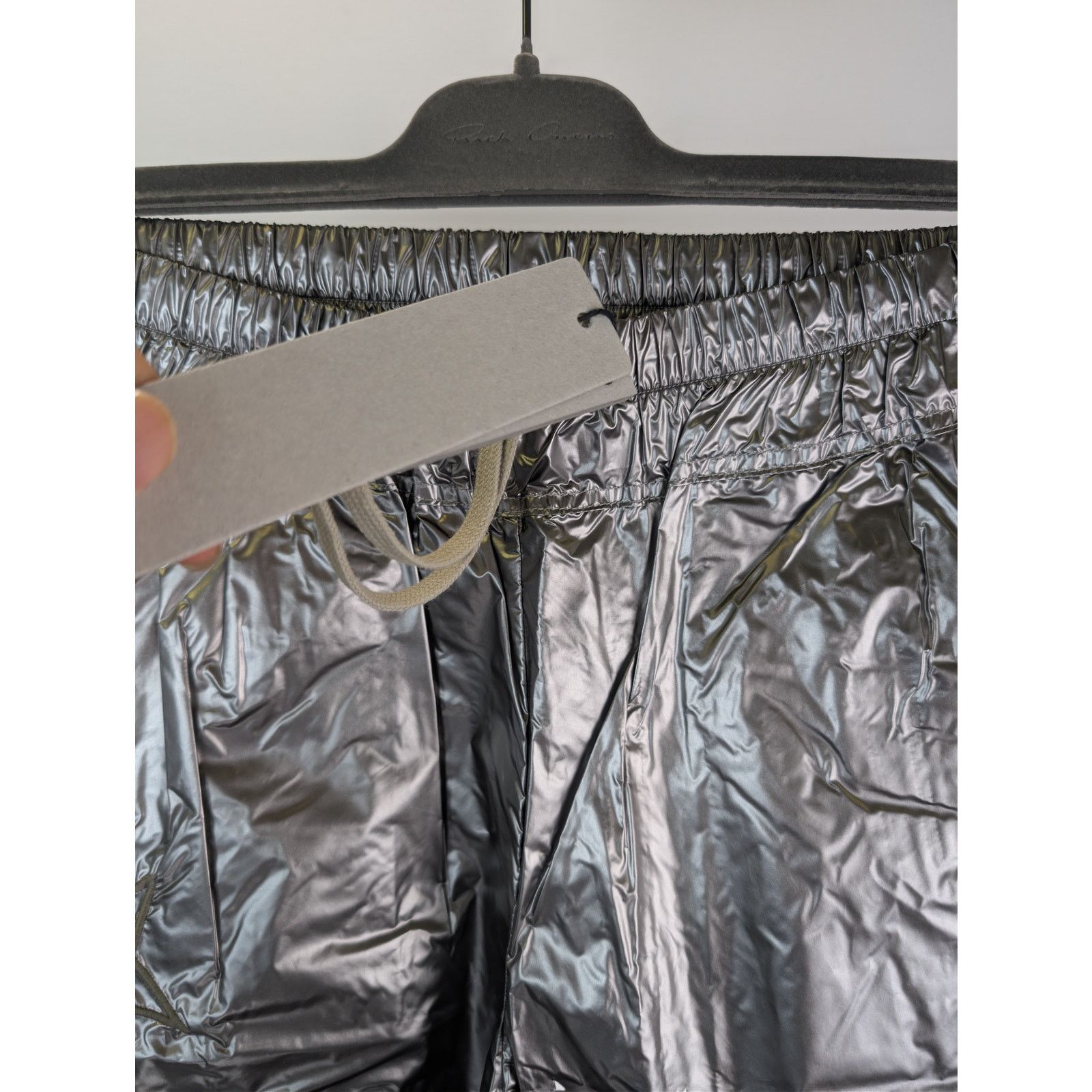 Champion × Rick Owens o1rshd1 Nylon-Coated Polyester Metallic Trousers in Silver Size US 32 / EU 48 - 8 Thumbnail