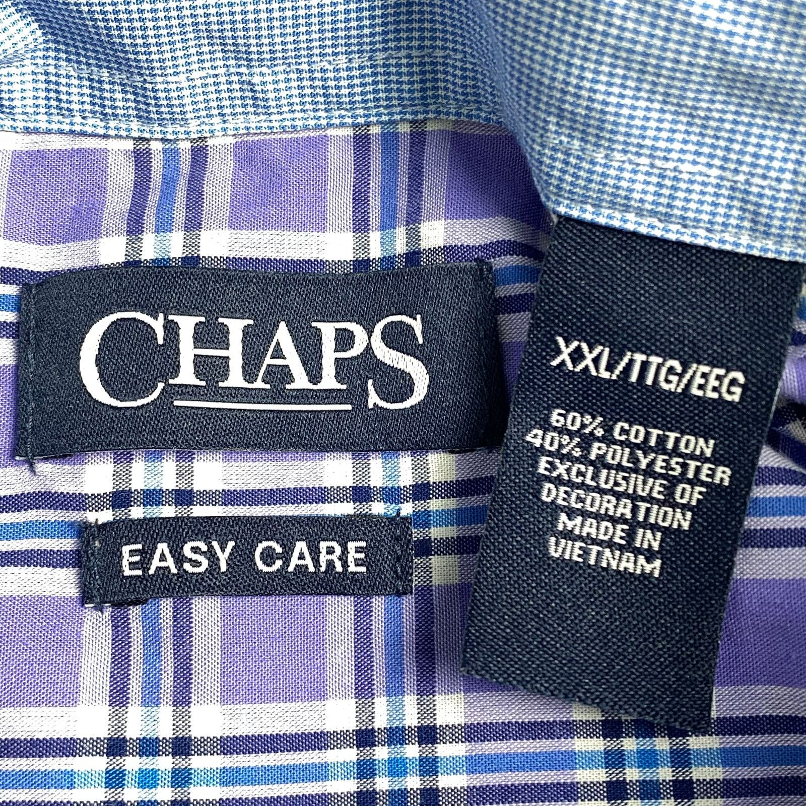 Chaps Chaps Purple Blue Plaid Button Front Shirt XXL Short Sleeve Size US XXL / EU 58 / 5 - 4 Thumbnail