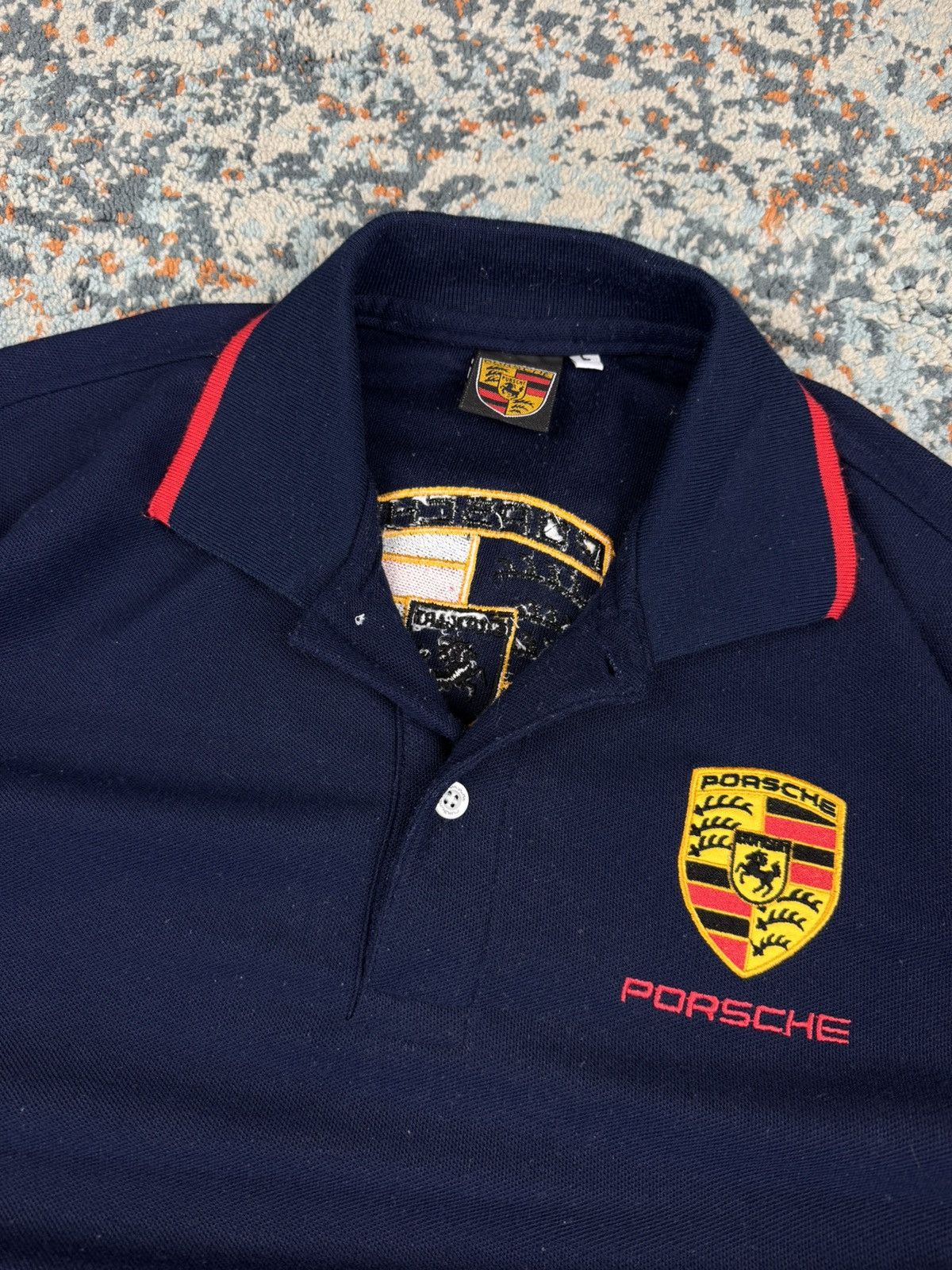 Porsche Design Vintage 90s Porsche embroidered logo polo tee racing Size US M / EU 48-50 / 2 - 9 Thumbnail