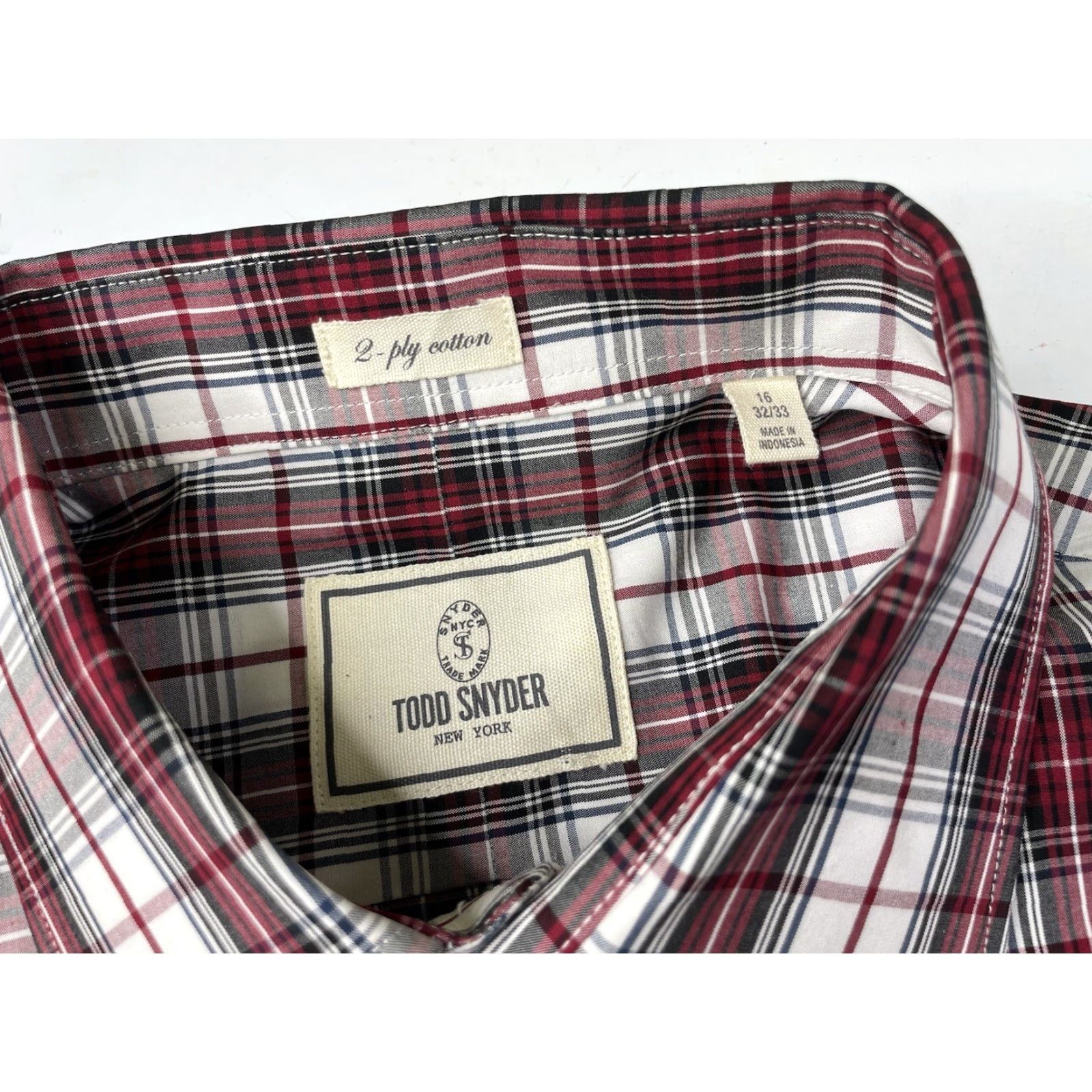 Todd Snyder Todd Snyder Dress Shirt Mens 16.5 32/33 Plaid Long Sleeve Button Up Shirt Size 46R - 3 Thumbnail