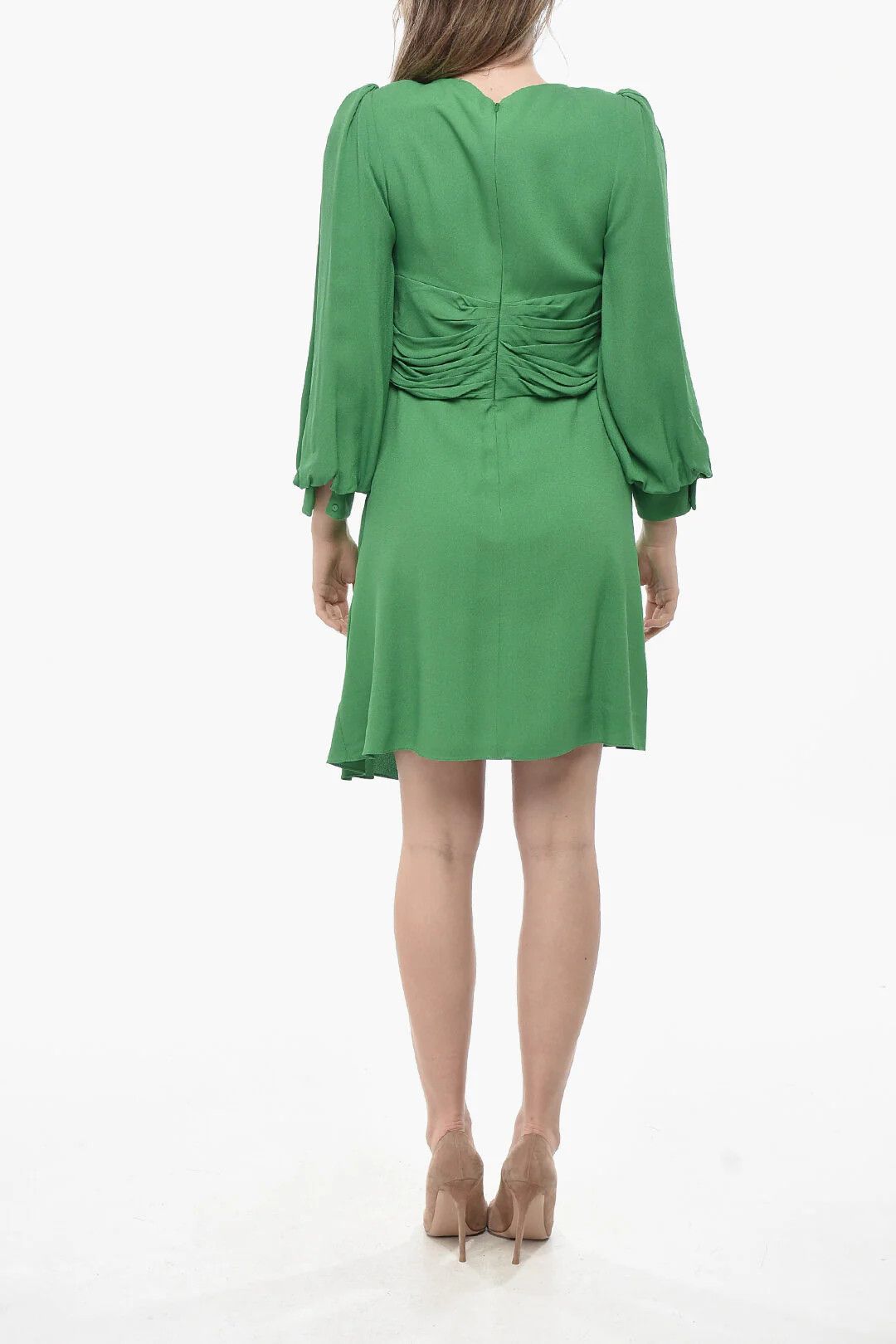 Celine og1mm0326 Draped Midi Dress in Green Size M / US 6-8 / IT 42-44 - 2 Thumbnail