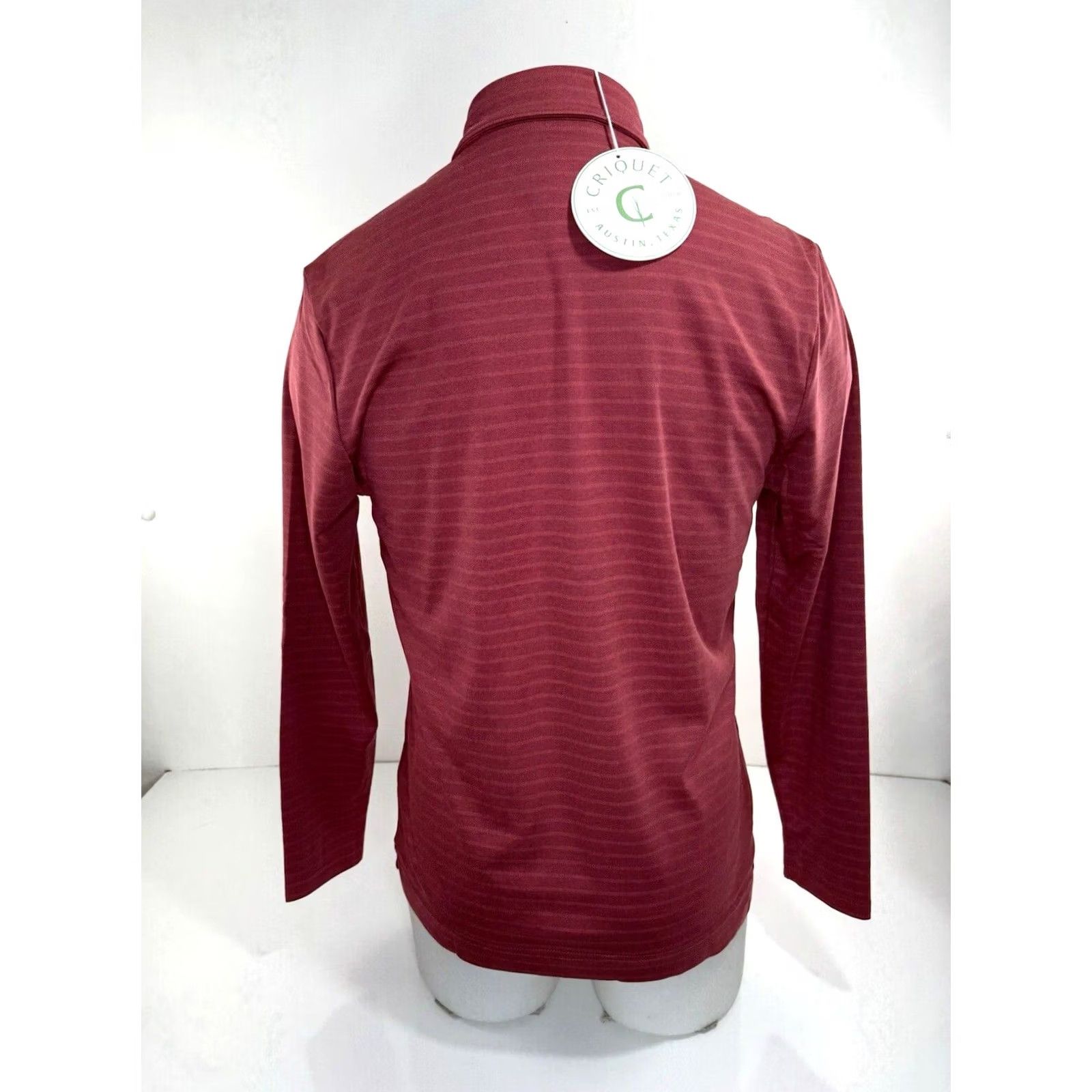Logo 7 Criquet Rugby Shirt - Red Lightweight Striped Embroidered Logo Polo S Mens Long Sleeve Size US S / EU 44-46 / 1 - 4 Thumbnail