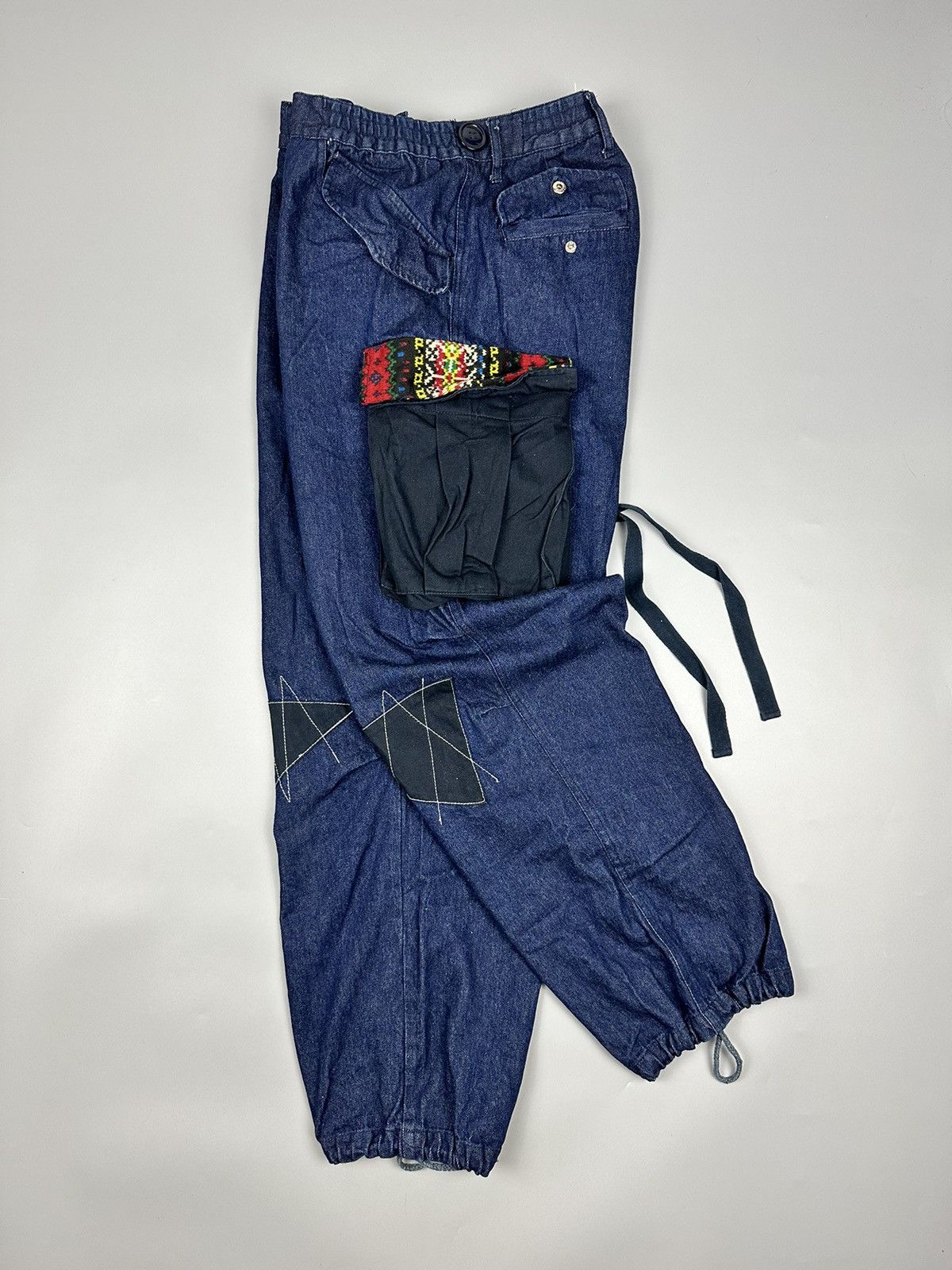 If Six Was Nine × Le Grande Bleu (L.G.B.) 🔥Rare🔥Kapital Inspired Baggy Twist Waist Sashiko Denim Size US 35 - 4 Thumbnail