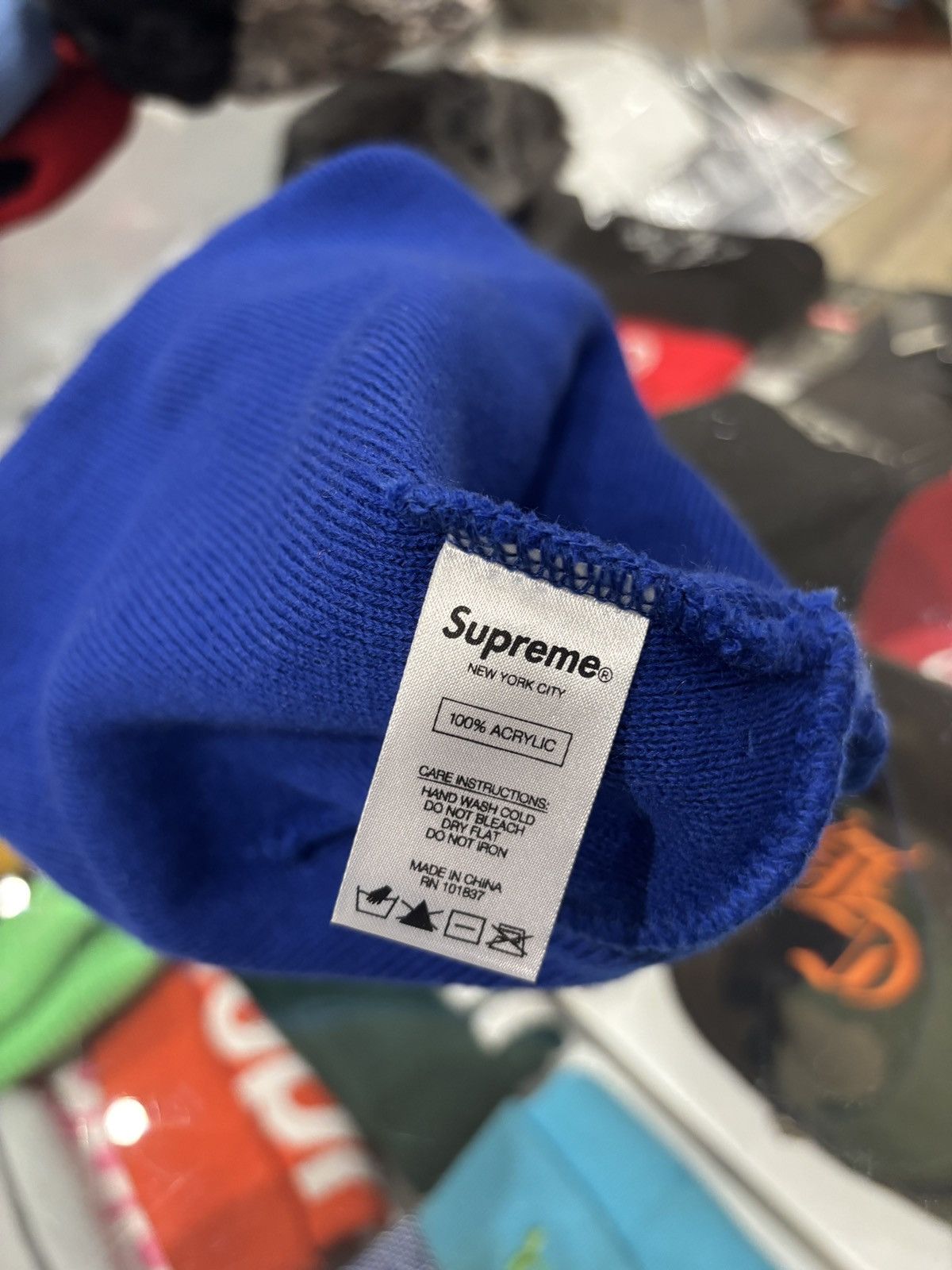 Supreme Supreme World Famous Outline Beanie Blue Size ONE SIZE - 3 Thumbnail