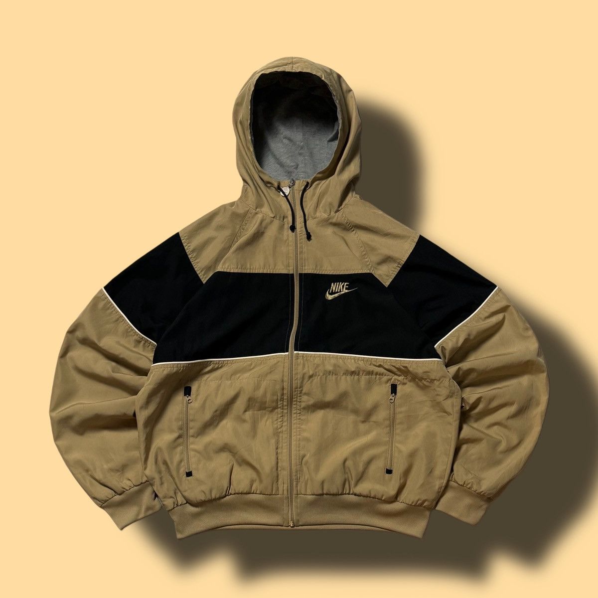 Nike × Streetwear × Vintage 00s Nike Vintage Nylon Oversize Hooded  