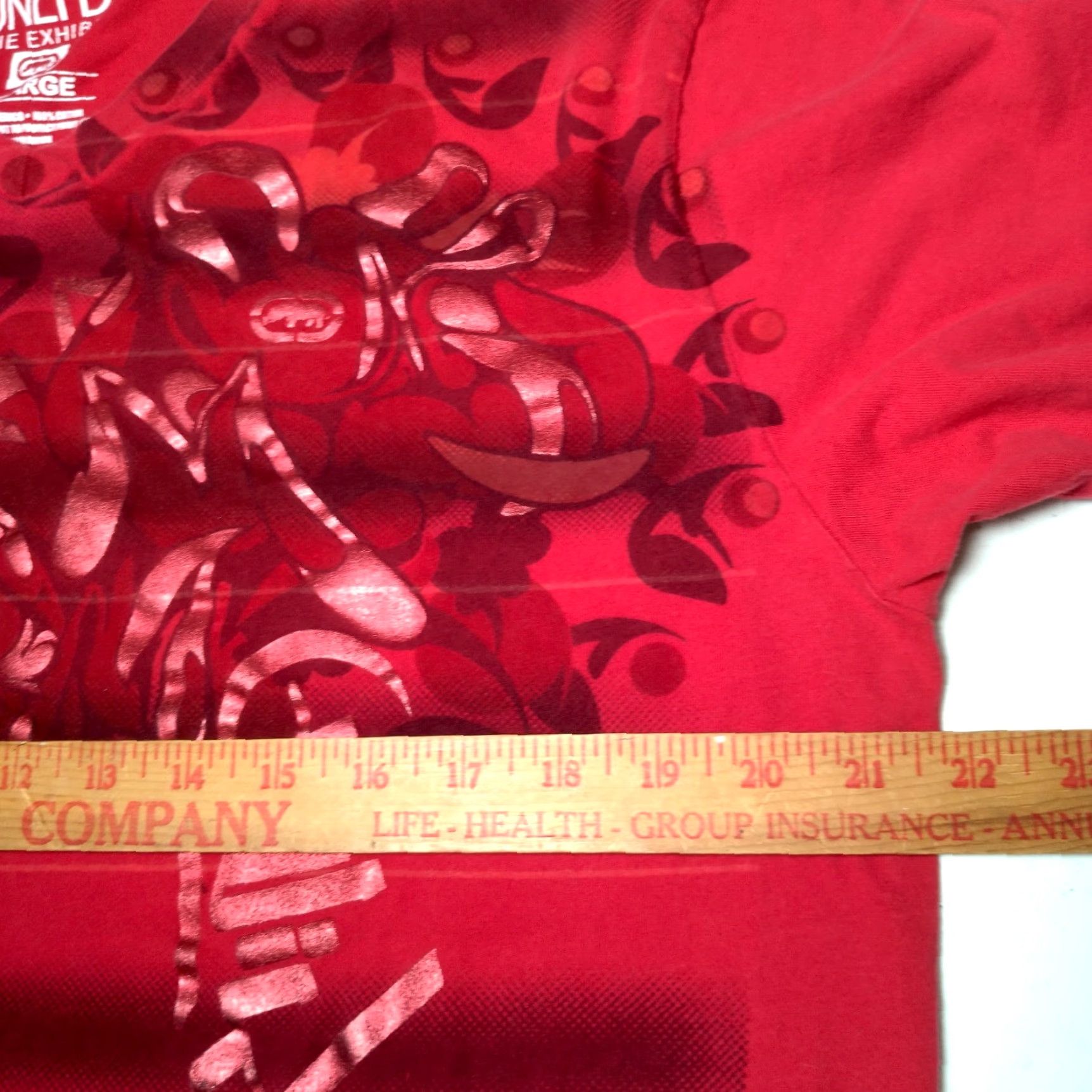 Ecko Unltd. VINTAGE Ecko Unltd Men T-Shirt 2XL Short Sleeve Graphic Print V-Neck Retro Y2K Foil Rhino Red Size US XXL / EU 58 / 5 - 6 Thumbnail