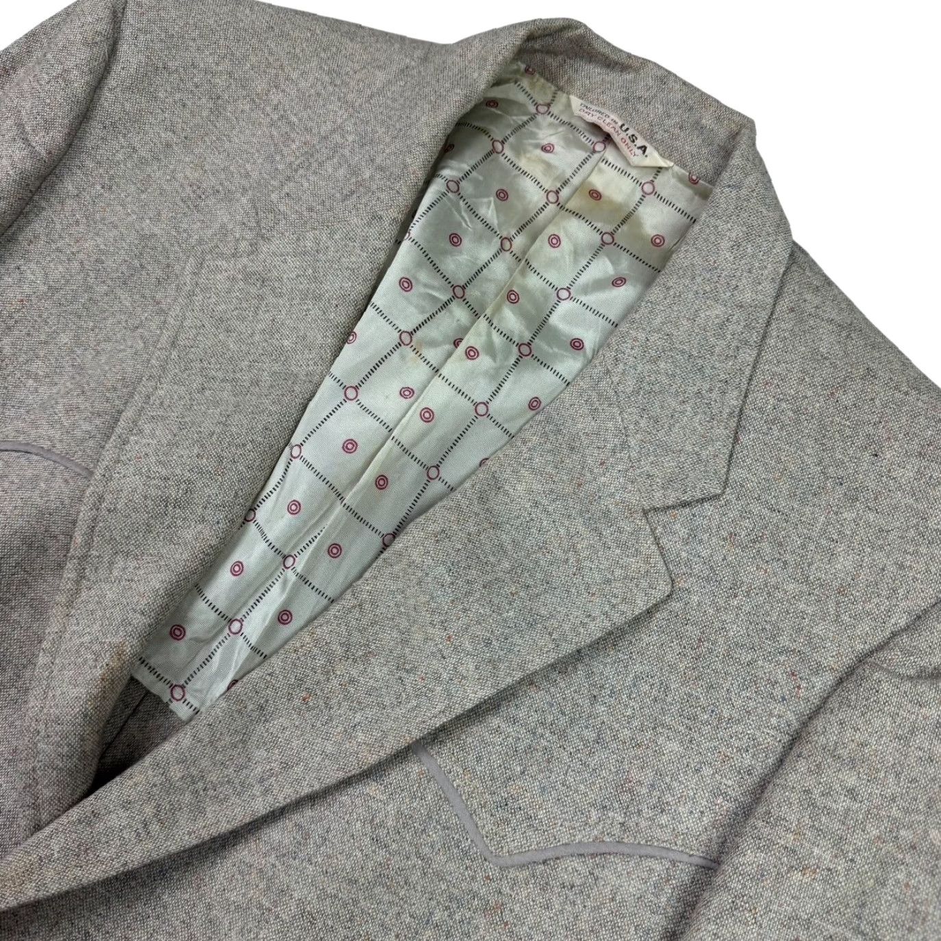 Vintage VTG Prestige West Men's Blazer Wool 2-Button Brown 40R Jacket Coat Adult Regular Notch Lapel Size 40R - 2 Thumbnail