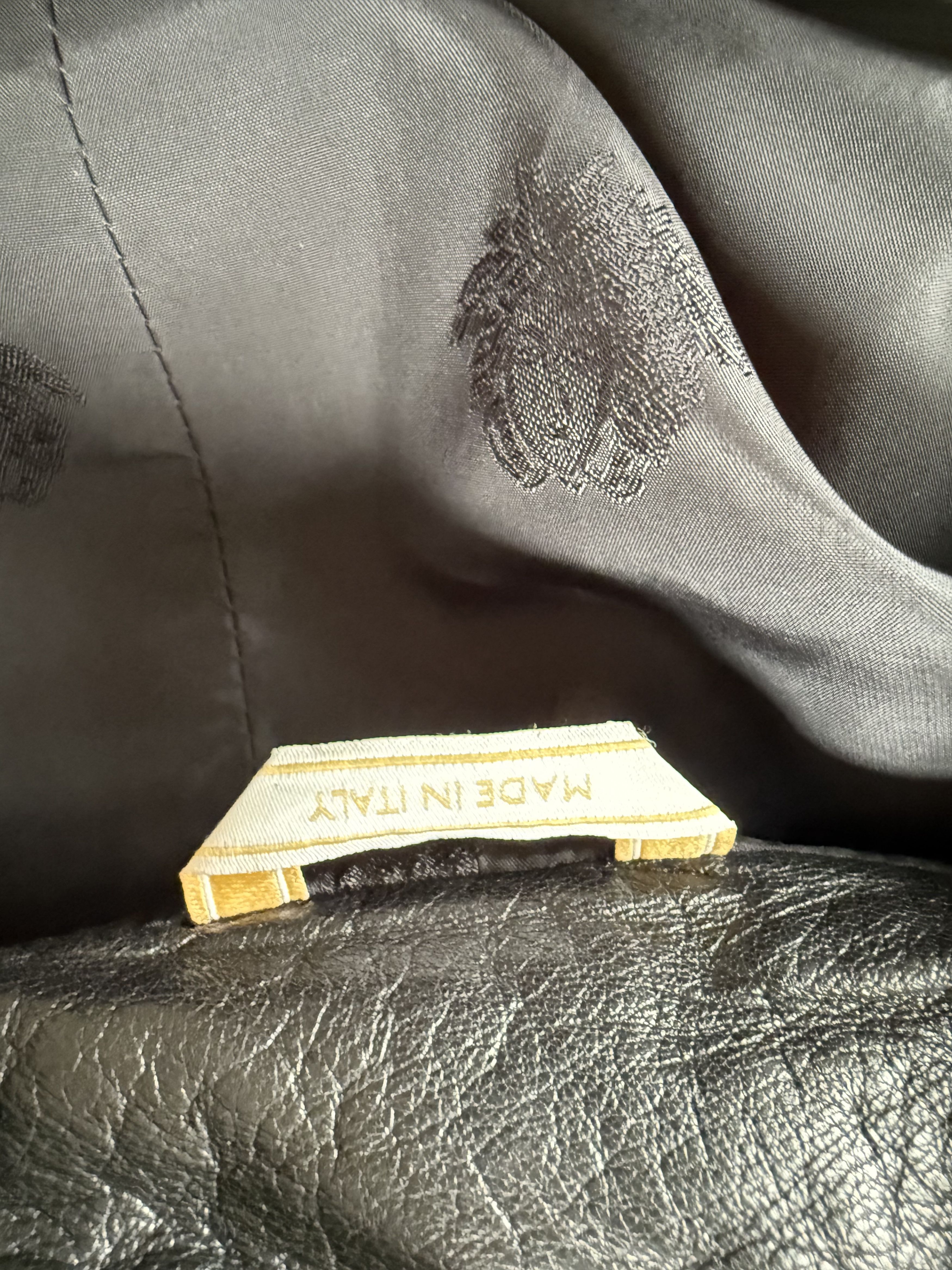 Versace Versace Signature Black Leather Trench Coat Size US L / EU 52-54 / 3 - 9 Thumbnail