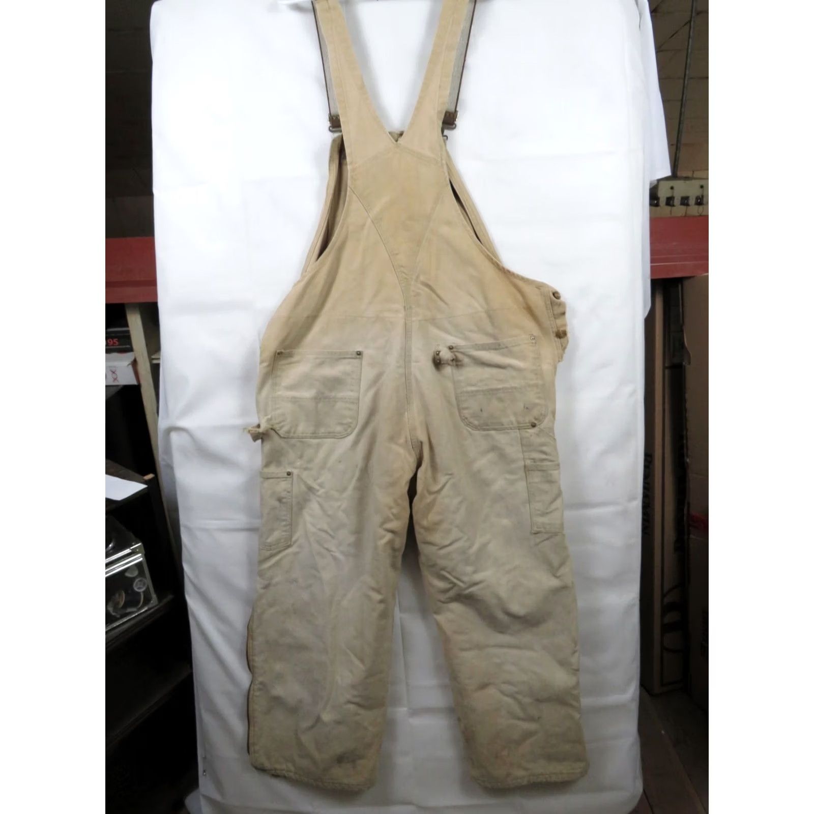 Carhartt VINTAGE Carhartt Bib Overalls 42X30 Brown Canvas Carpenter Duck insulated USA Union made Mens Size US 42 / EU 58 - 6 Thumbnail