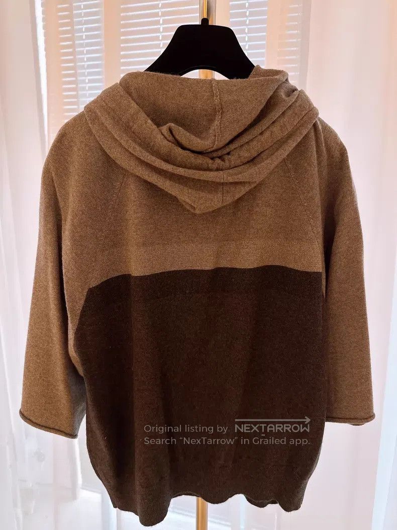 Brunello Cucinelli Brunello Cucinelli Grey and Black Colorblocked Hooded Cash Size XXS / US 00 / IT 34 - 5 Thumbnail