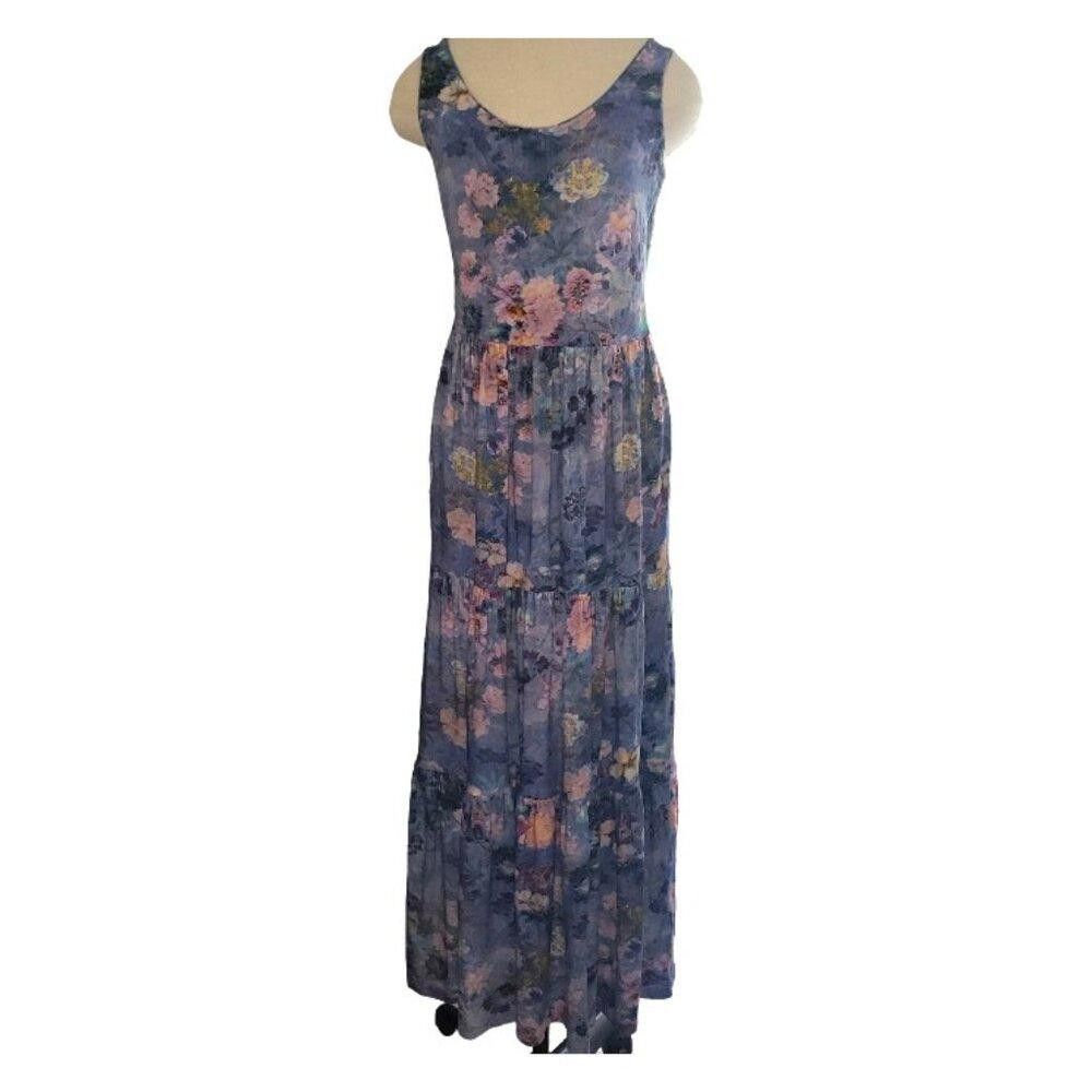 CT1573 Peruvian Connection Floral Tank Maxi Dress M