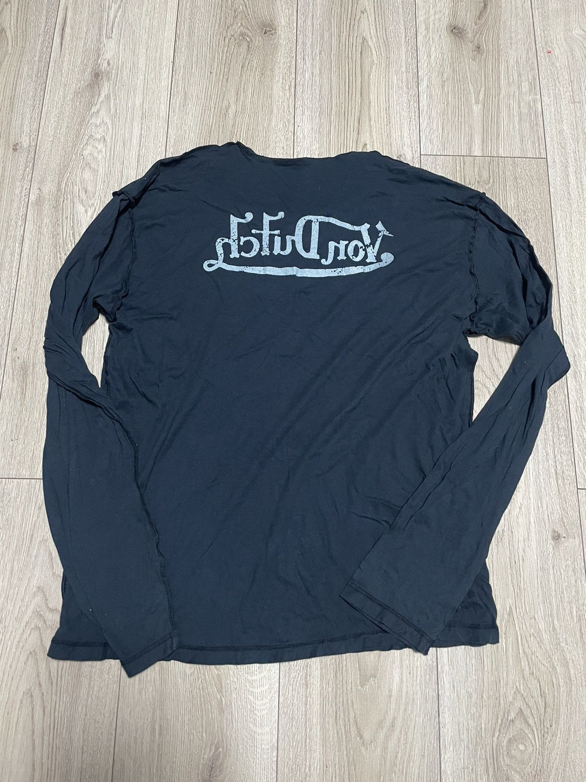 Von Dutch Y2K Vintage Von Dutch Longsleeve Reversed Logo Black Tee Size US XXL / EU 58 / 5 - 3 Thumbnail