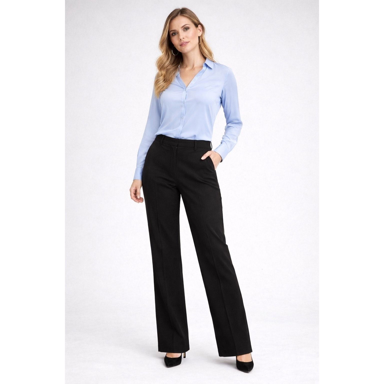 Nine West Nine West Black Bootcut Pants Women 8 High Waisted - B005 Size 30" / US 8 / IT 44 - 1 Thumbnail