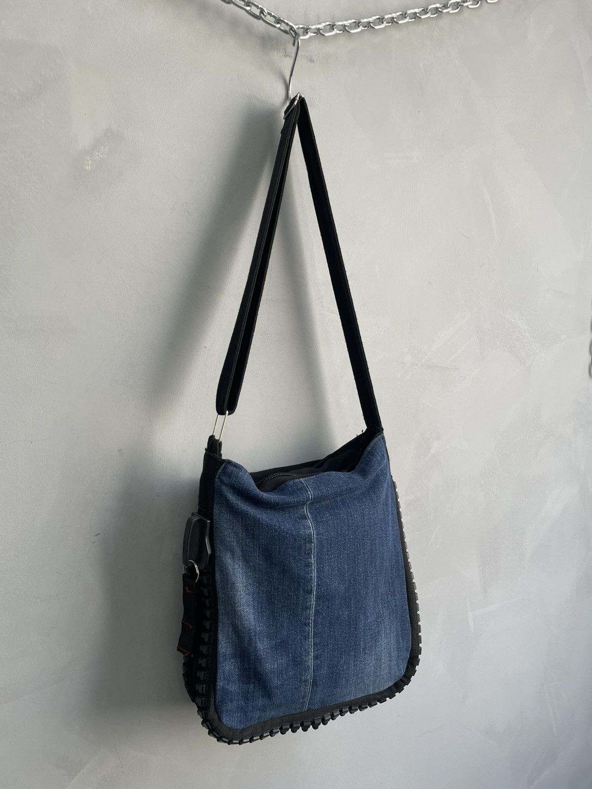 Diesel Avant garde big zipper messenger bag denim y2k Size ONE SIZE - 4 Thumbnail