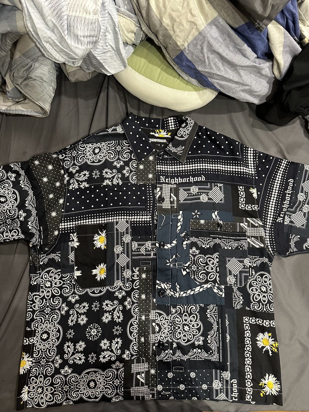 Neighborhood Neighborhood bandana shirts Black XL | Grailed