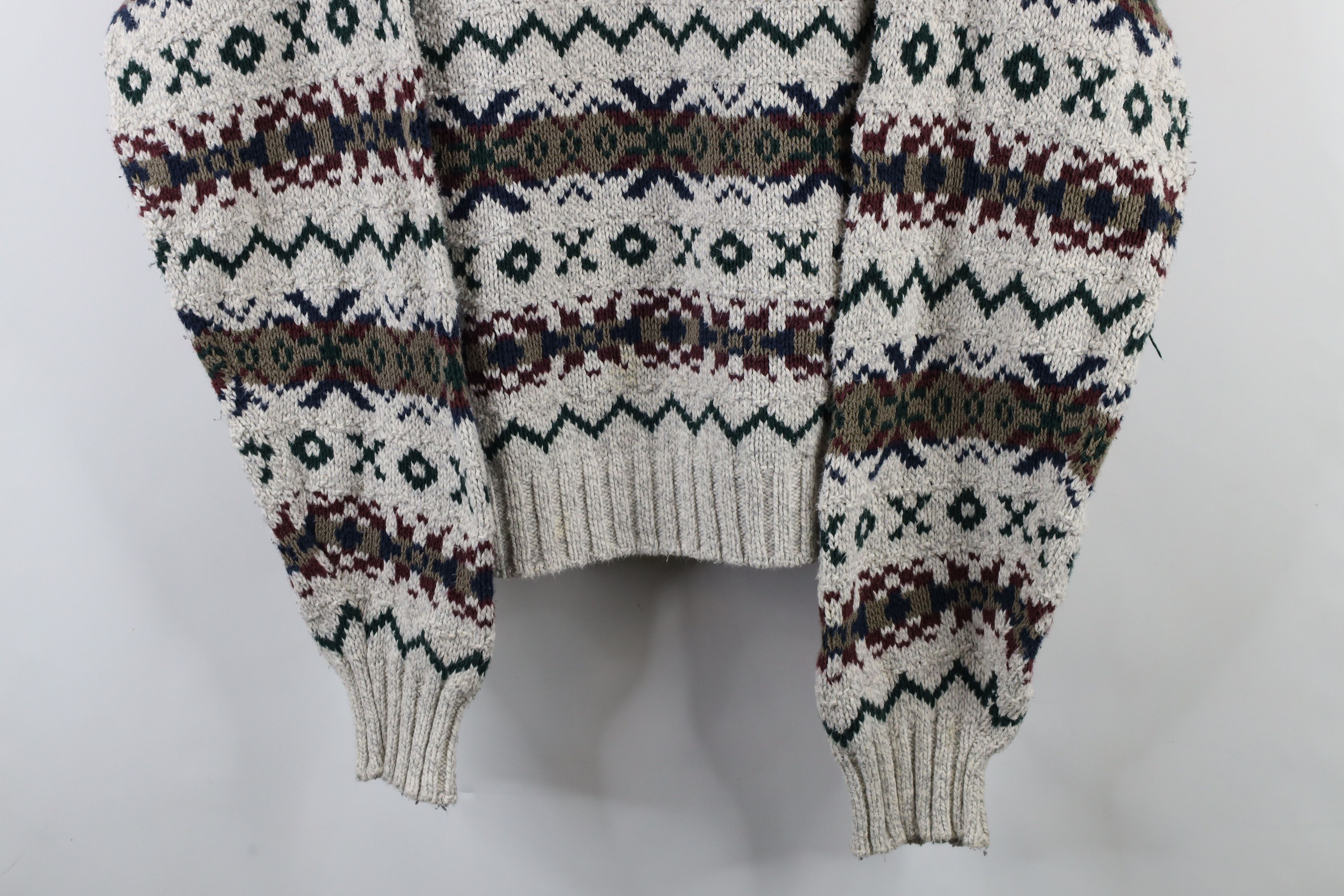 Vintage Vintage 90s Streetwear Heavy Fair Isle Knit Dad Sweater USA Size US XL / EU 56 / 4 - 3 Thumbnail