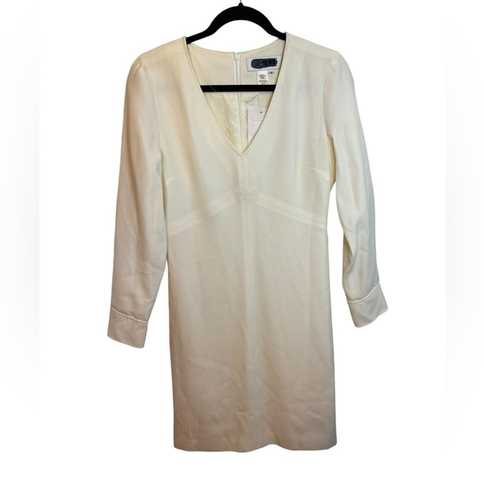 Other NWT City Spirit Vintage Off White Long Sleeve Mini Dress Size S / US 4 / IT 40 - 1 Thumbnail