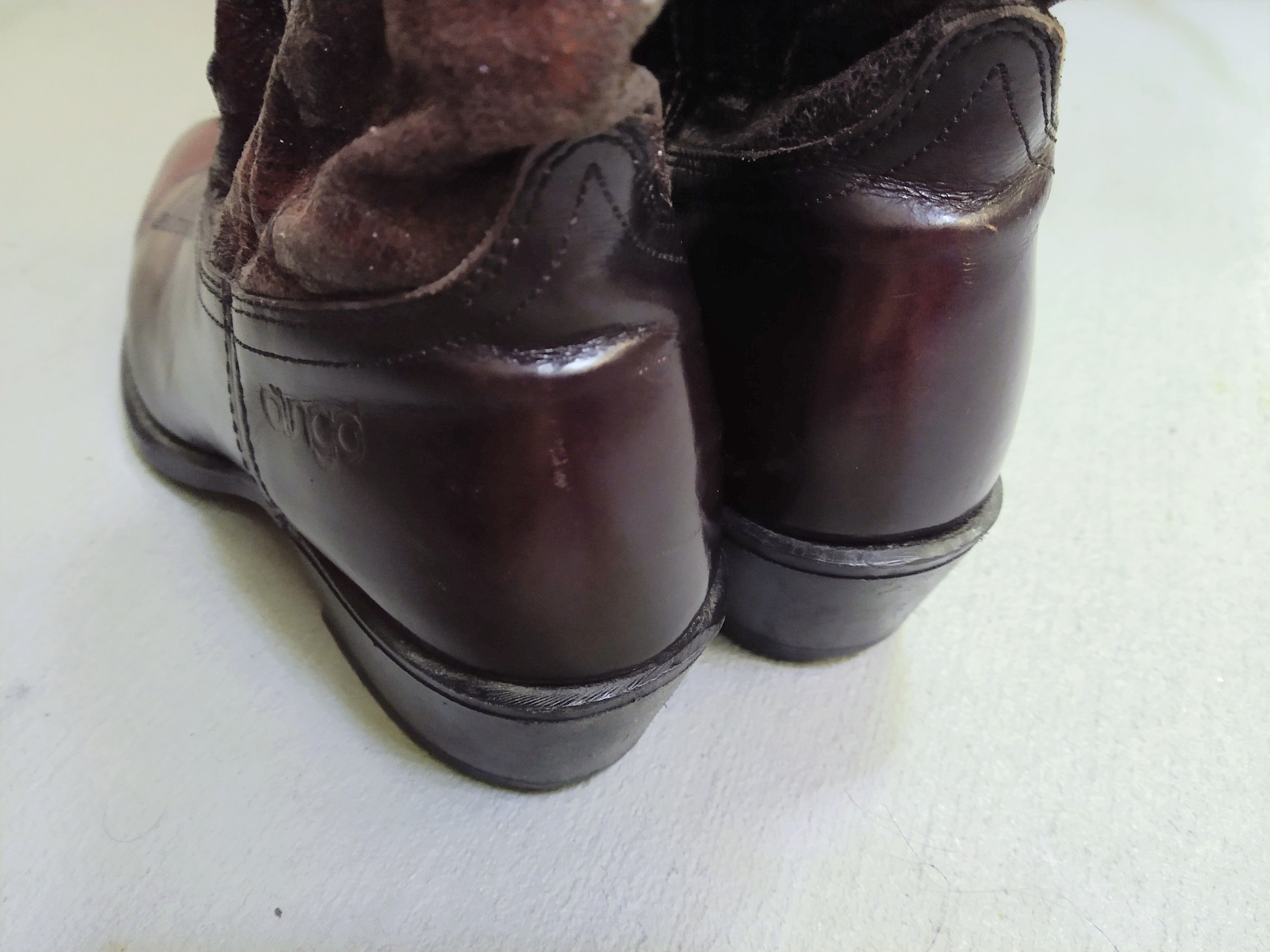 Genuine Leather Vintage Cowboy Boots Size 7 D Burgundy Red Leather Botas Size US 7 / EU 40 - 13 Thumbnail
