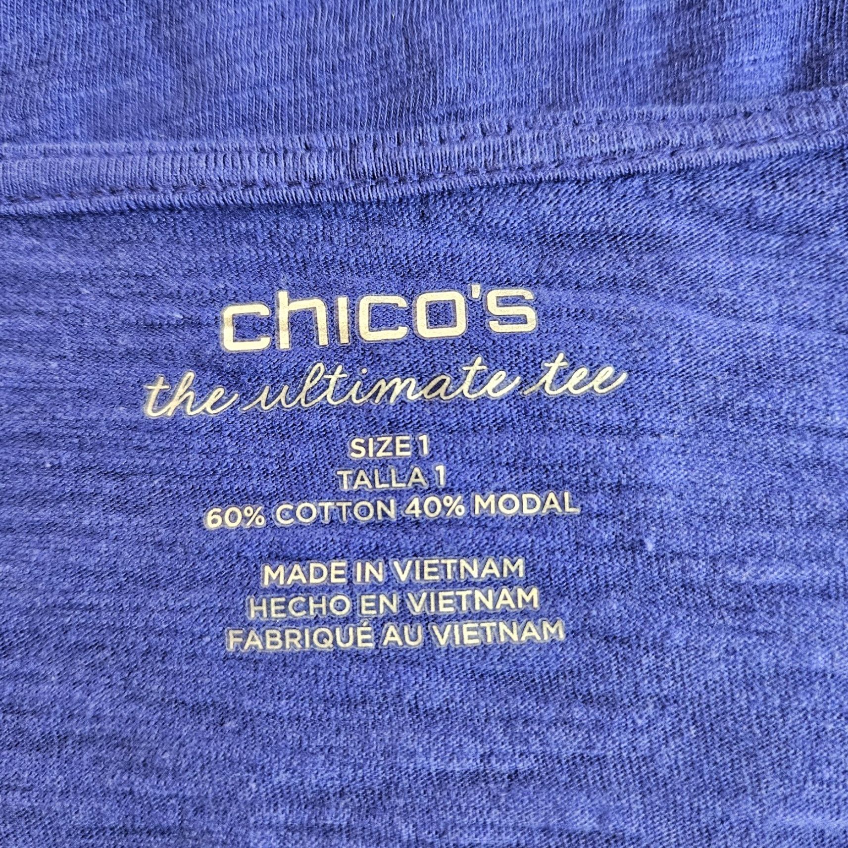 Vintage Chicos Womens Ultimate Tee Cardigan Size M Medium Blue Solid Cotton Blend Blouse Womens Size M / US 6-8 / IT 42-44 - 4 Thumbnail