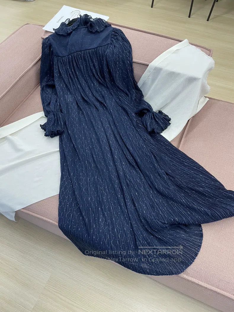 Chanel Chanel Roof Series Dark Blue Thin Glitter Ruffle Long-slee Size XS / US 0-2 / IT 36-38 - 3 Thumbnail