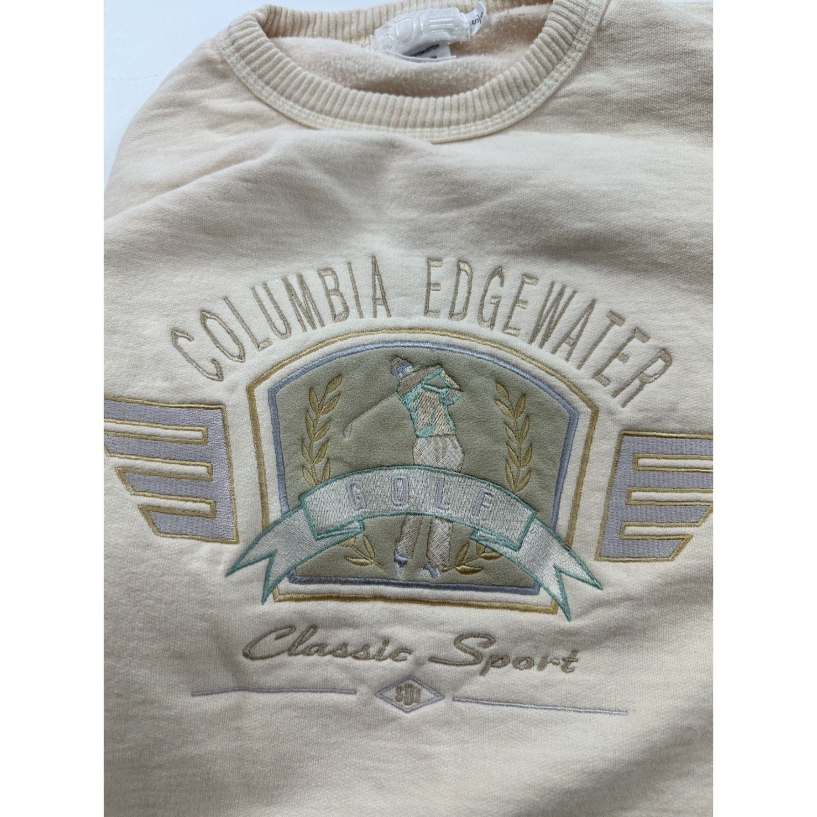 Vintage COLUMBIA Edgewater Golf Sweatshirt Mens Small Ivory Crew Neck Pullover Size US S / EU 44-46 / 1 - 5 Thumbnail