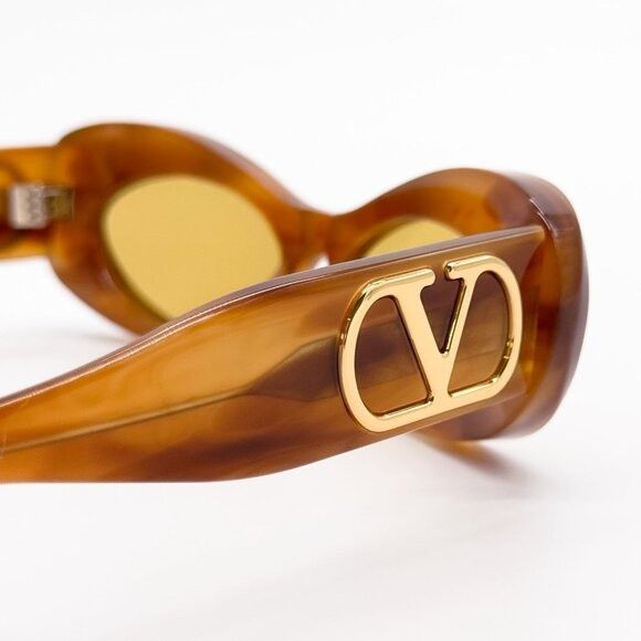 Valentino NEW VALENTINO SUNGLASSES VLS-178C HAVANA ORANGE OVAL WOMEN E Size ONE SIZE - 5 Thumbnail