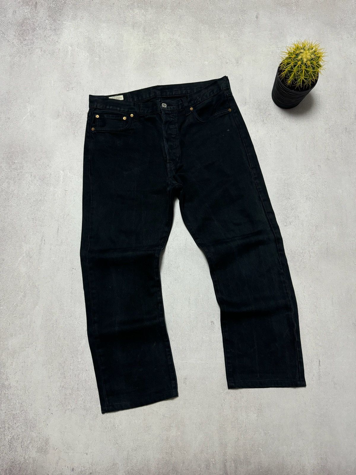 Levi's × Vintage Vintage Levis 501 Jeans Denim Pants Black Baggy Straight 90s Size US 34 / EU 50 - 1 Thumbnail