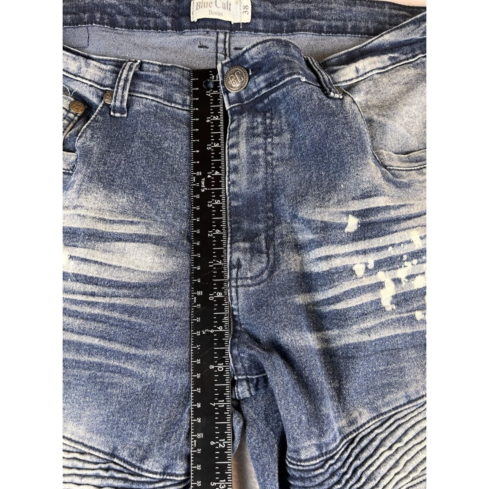 Vintage Blue Cult Jeans Mens 38 Slim Straight Rock City Blue 30.5in Inseam Mens Jeans Slim Straight Rock City Bleached Size US 38 / EU 54 - 5 Thumbnail