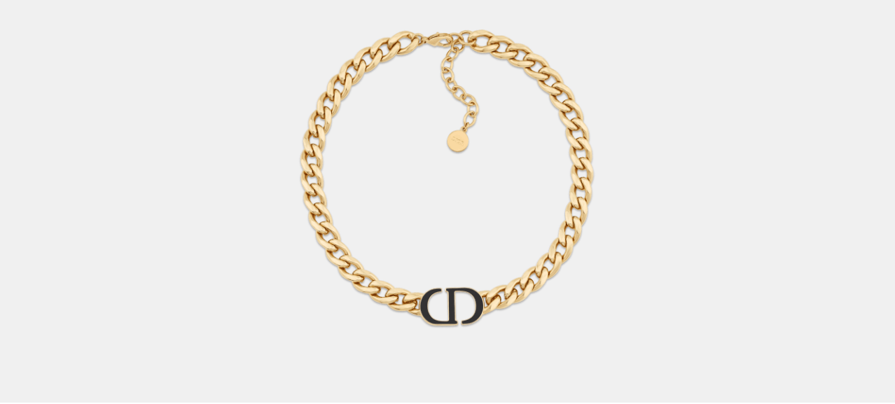 Dior o1w1db10225 Size: OS 30 Montaigne Necklace in Gold/Black Size ONE SIZE - 1 Thumbnail