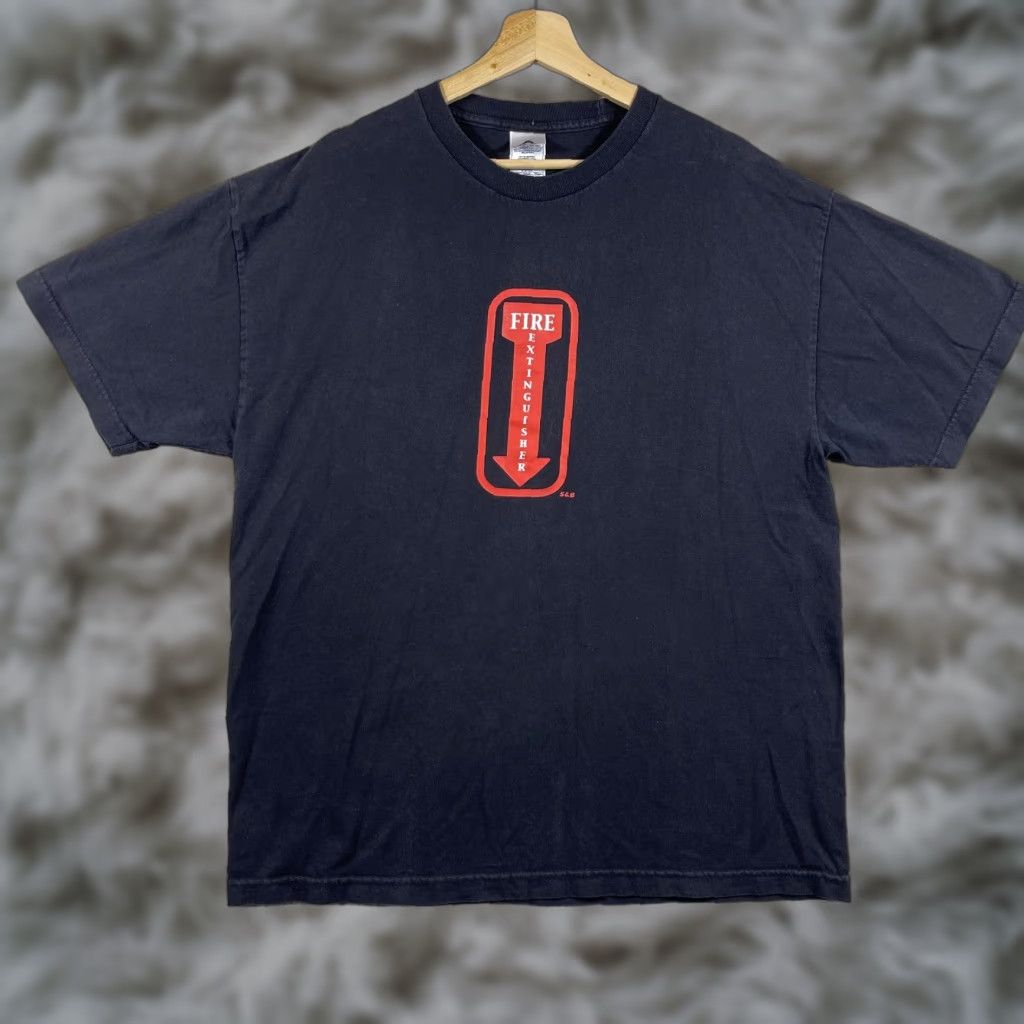 Vintage VINTAGE Alstyle Apparel & Activewear T-Shirt Mens XL Black Graphic Print Fire Extinguisher Hose Skate Novelty Humor 90s Y2K Size US XL / EU 56 / 4 - 1 Thumbnail
