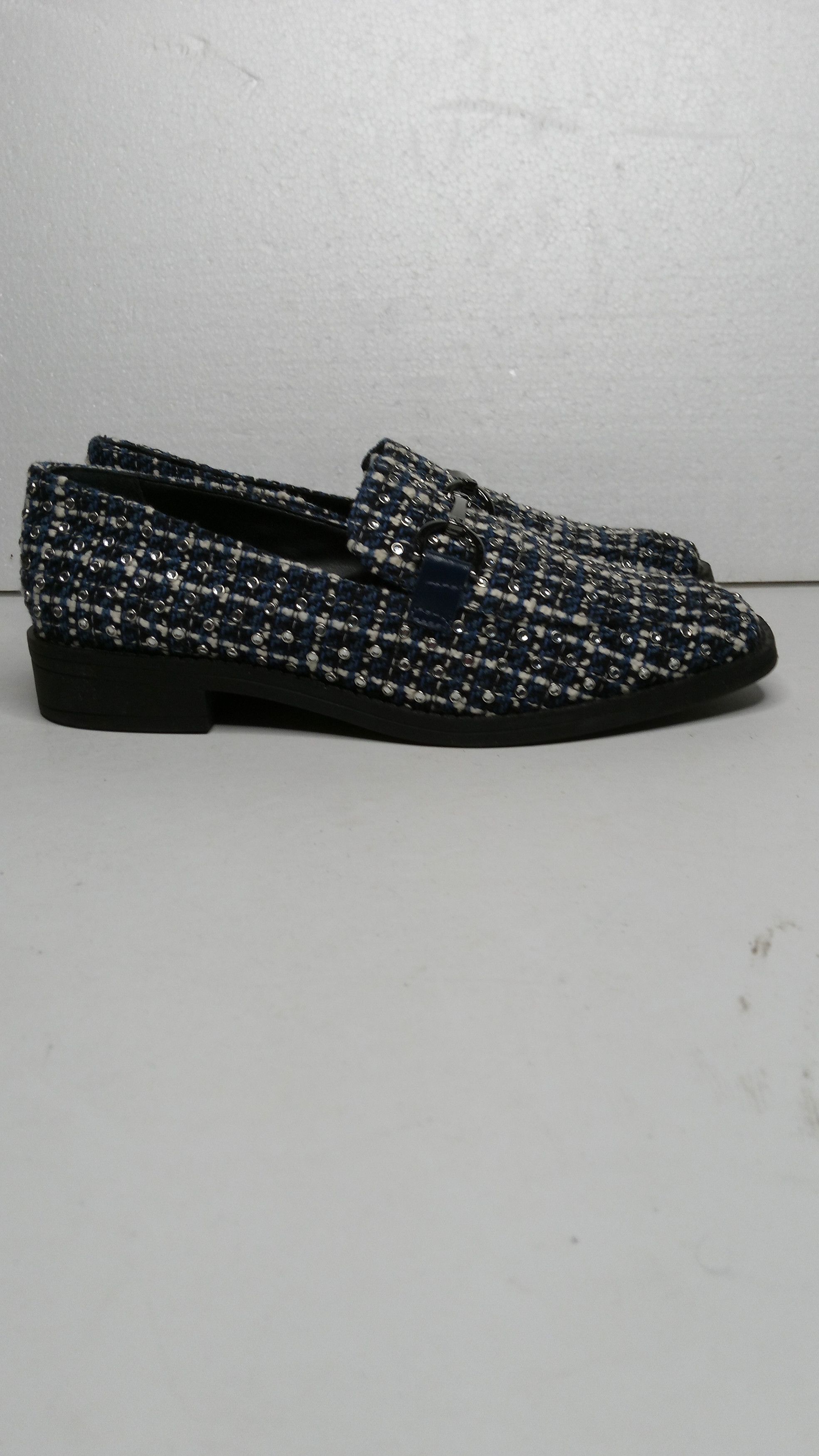 Other Jorge Bischoff Elegant Blue /White Tweed Loafers Size US 5 / IT 35 - 6 Thumbnail