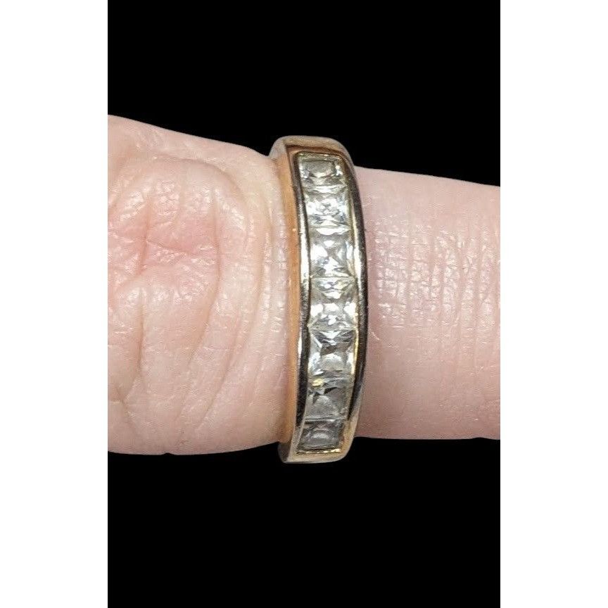 Other Elegant Signed Gold Tone Ring With Clear Gems Size ONE SIZE - 1 Thumbnail