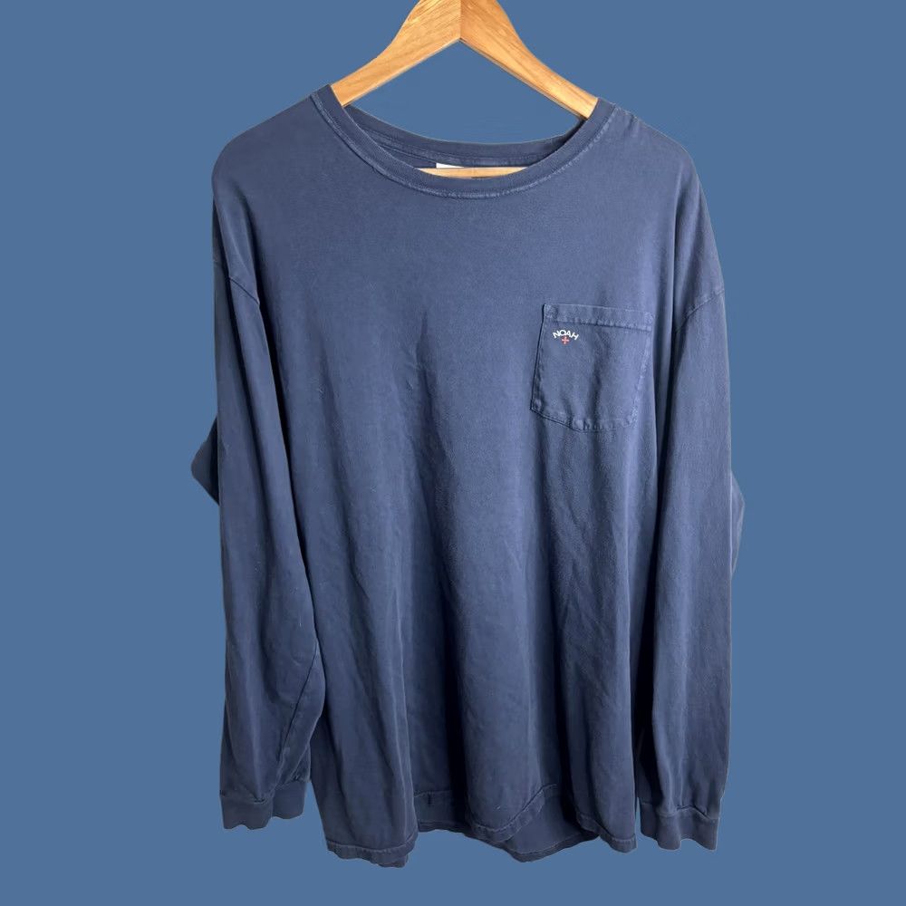 Noah NOAH Shirt Long Sleeve Mens 2XL Blue Crewneck Pocket Tee Made USA Cotton Casual Size US XXL / EU 58 / 5 - 1 Thumbnail