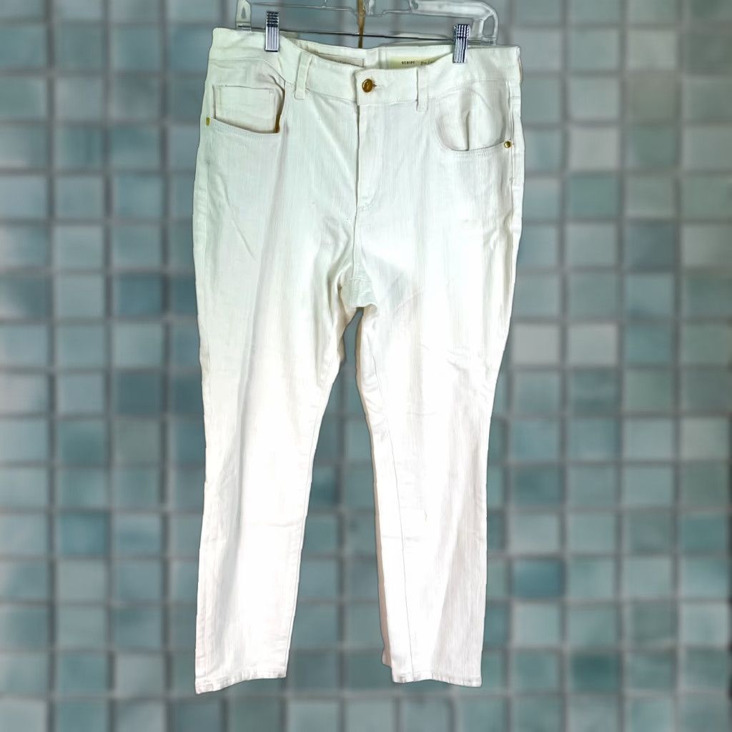 Vintage Anthropology Pilcro & The Letterpress Script Jeans Women's 32 Ankle White 34X28 Size 24" / US 00 / IT 34 - 1 Thumbnail