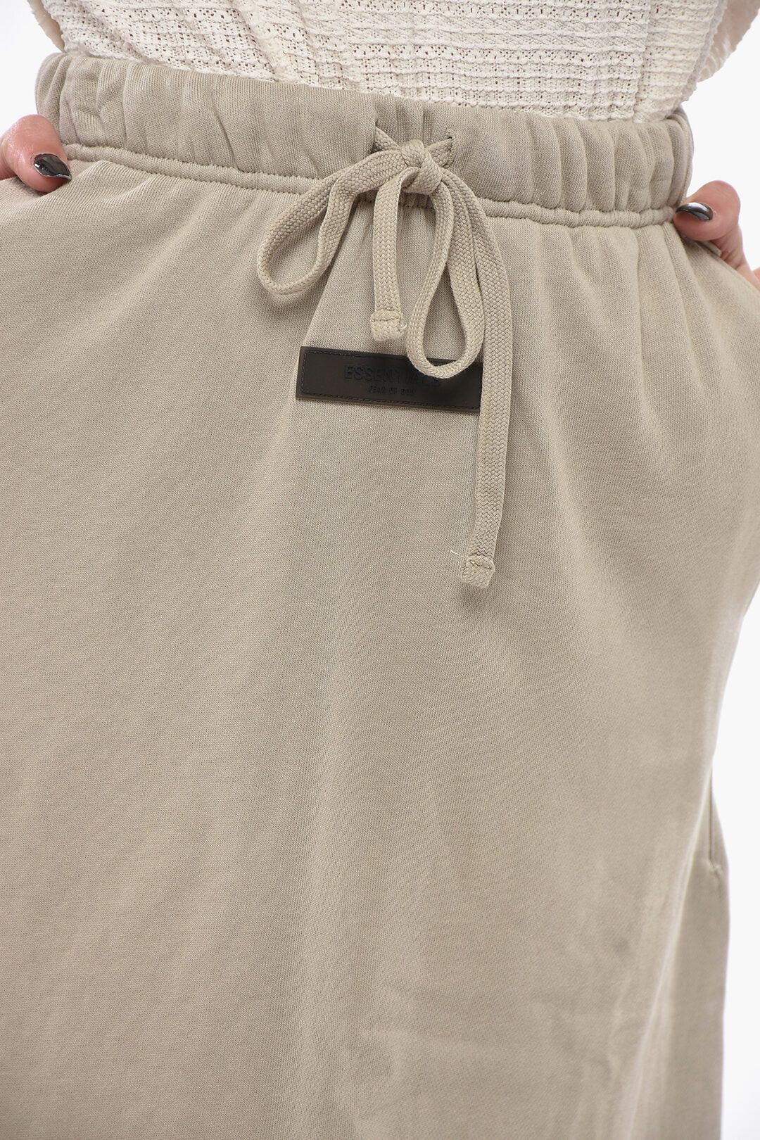 Fear of God og1mm0326 Jersey Midi Flared Skirt in Beige Size 26" / US 2 / IT 38 - 3 Thumbnail