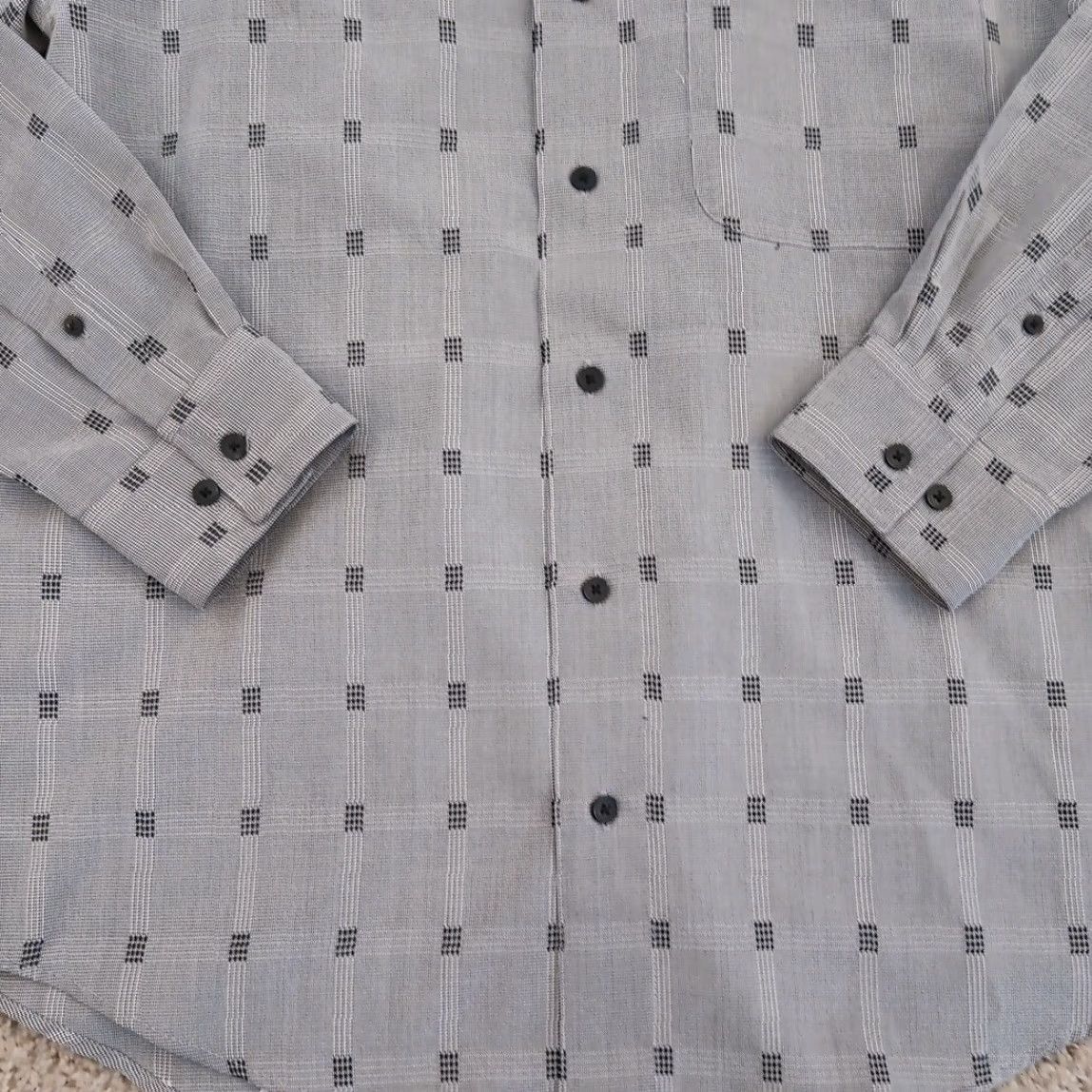 Marcs Marc Edwards Shirt Mens Medium Gray Black Geometric Long Sleeve Button Up Size US M / EU 48-50 / 2 - 3 Thumbnail